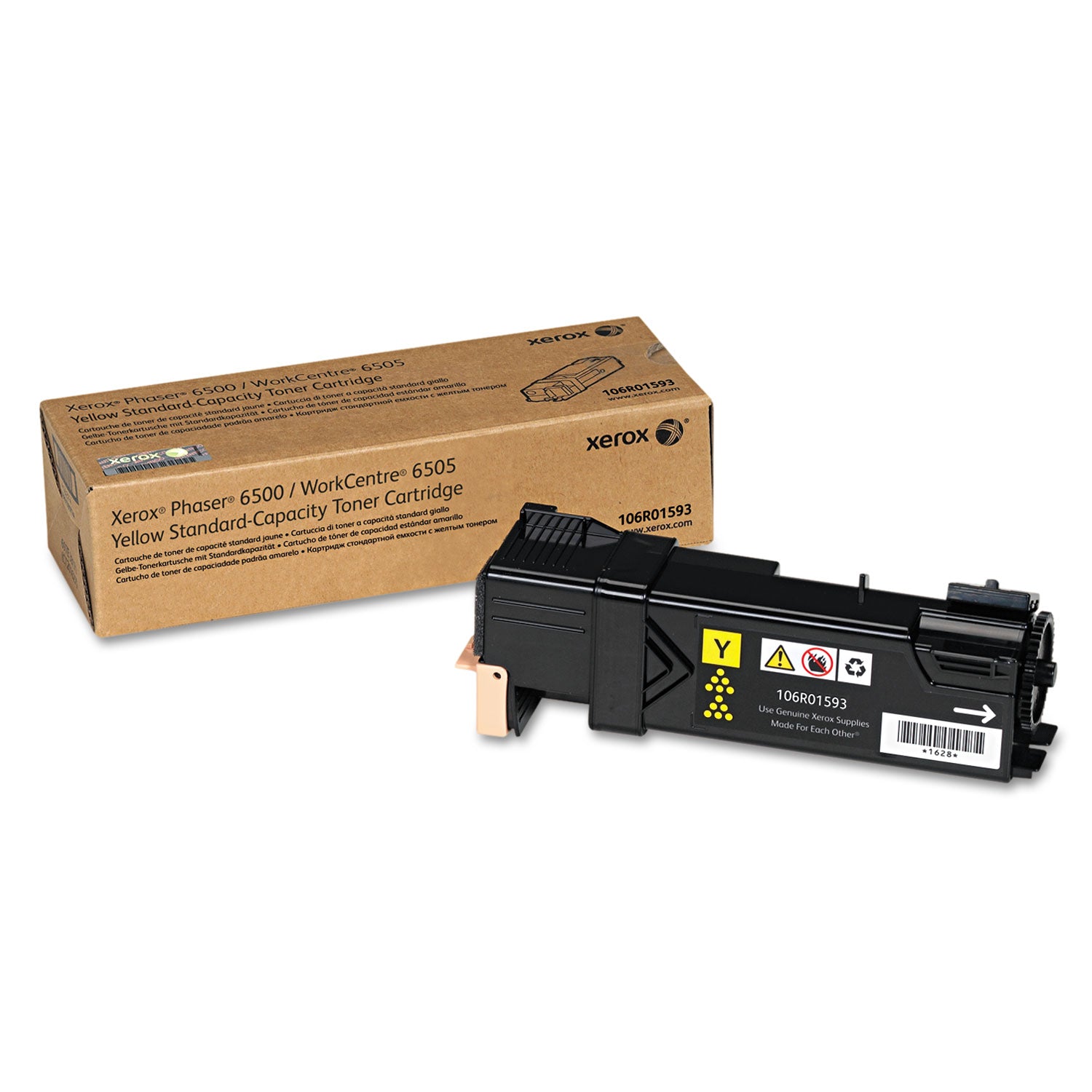 106R01593 High-Yield Yellow Toner Cartridge - 1000 Page Yield | Compatible for Laser Printers | Ideal for Office & Home Printing