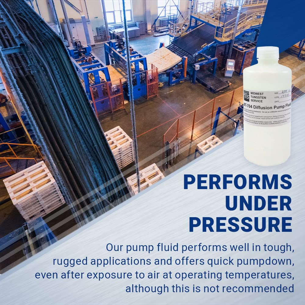 Midwest Tungsten High Vacuum Diffusion Pump Oil - 250cc | Dow Corning Equivalent | Hydrolysis & Oxidation Resistant | Free MSDS (MT-704) | Ideal for Laboratory Vacuum Systems & Industrial Applications