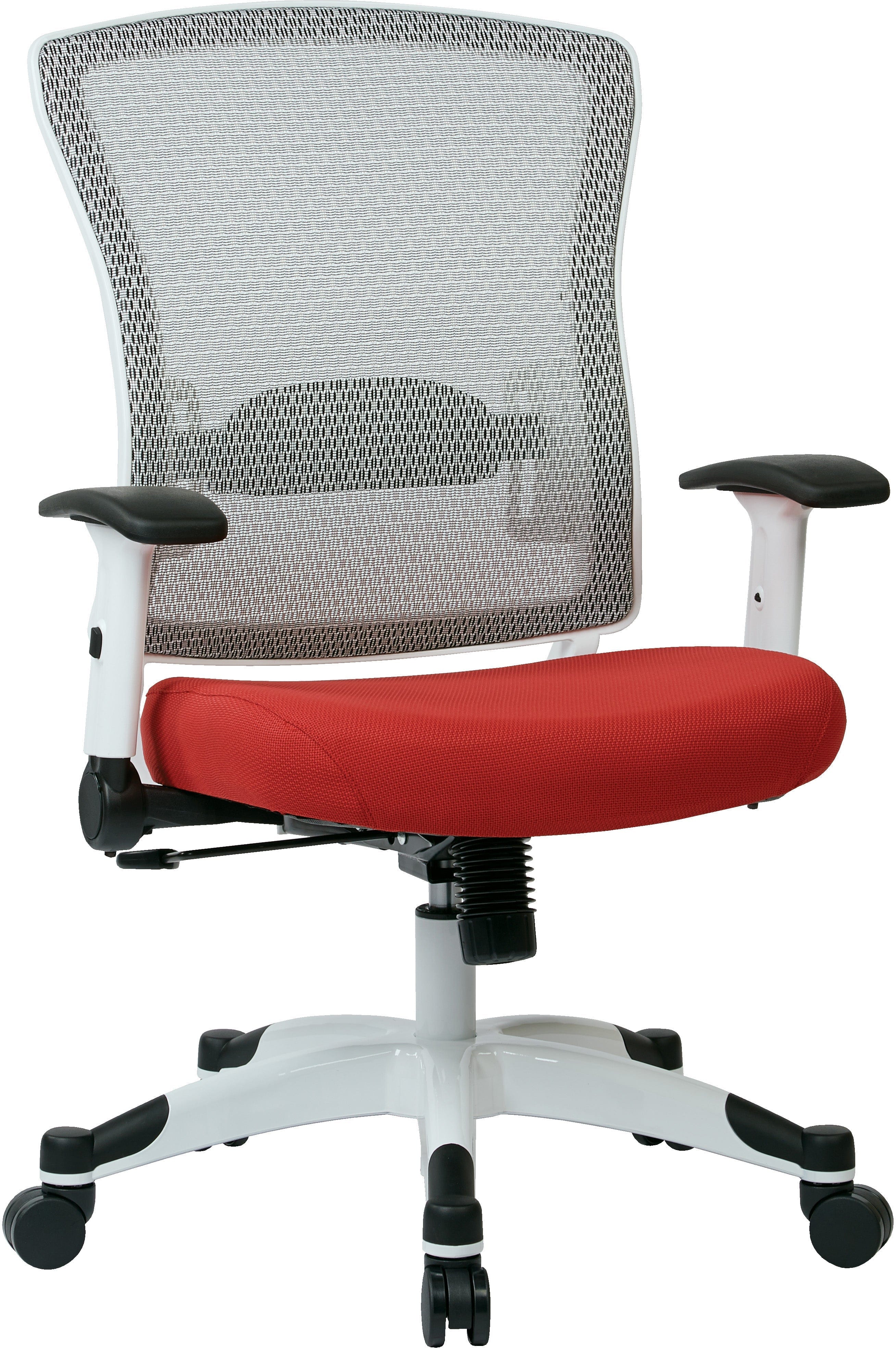 Office Star White Frame Managers Chair - Ergonomic Mesh Back, Adjustable Height, Fun Colors (317W W1C1F2W) - Perfect for Home Office, Conference Rooms & Executive Workspaces