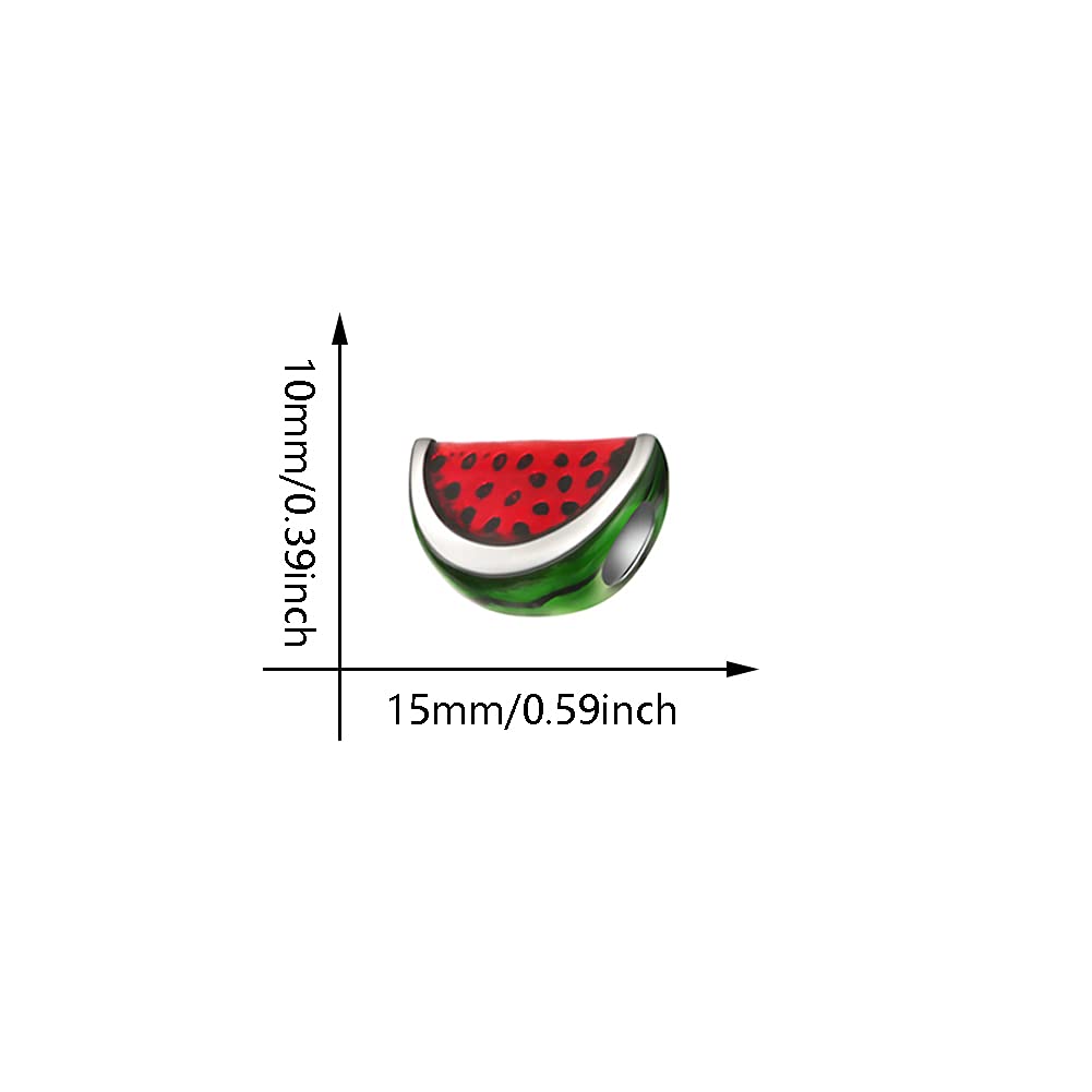 10Pcs Watermelon Fruit Charms - Cute Alloy Pendants for DIY Jewelry Making, Cartoon Fruit Beads for Necklaces & Bracelets - Perfect for Summer Crafts, Party Favors & Kids Jewelry Projects