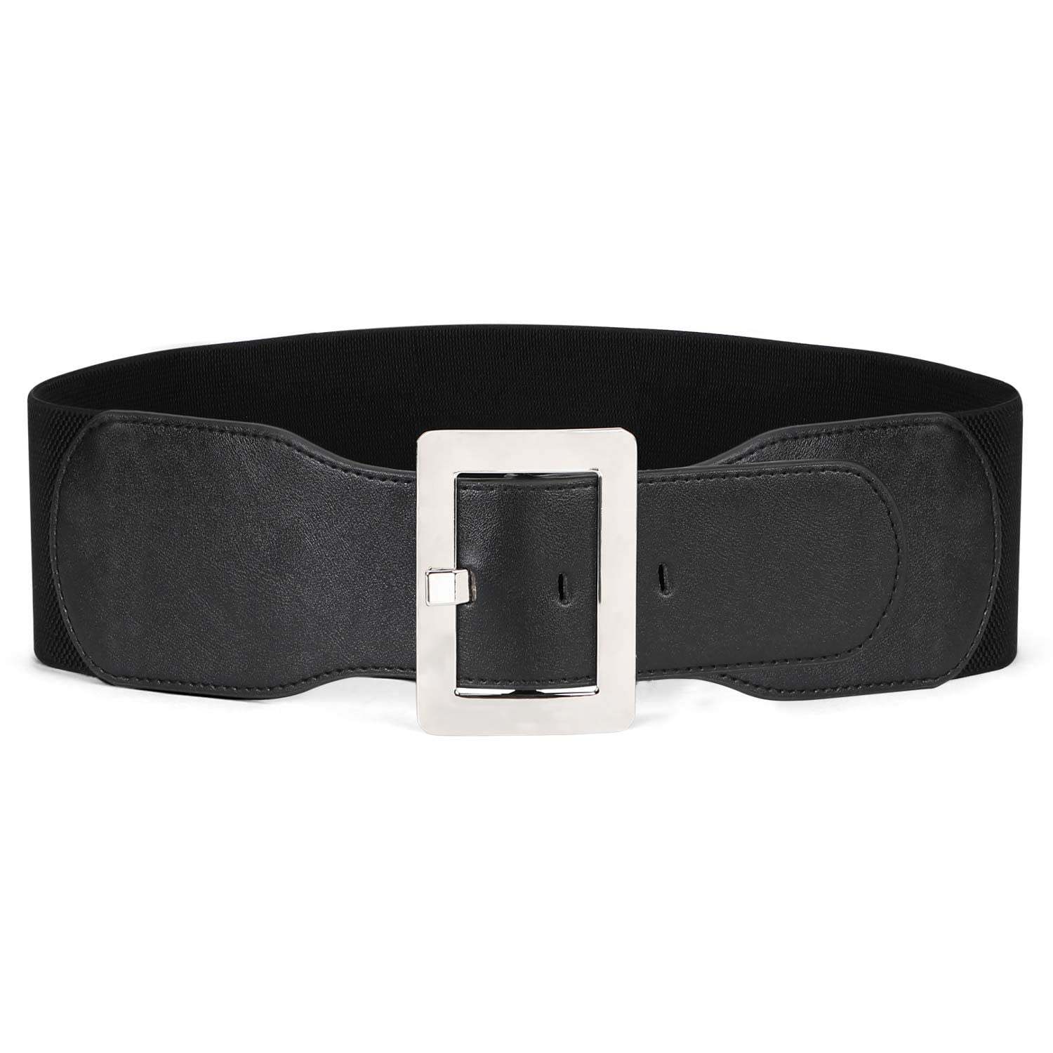 JASGOO Women's Vintage Stretch Elastic Waist Belt with Metal Buckle - Adjustable Dress Belt for Women, Perfect for Santa Costumes, Dresses, Skirts & Casual Outfits