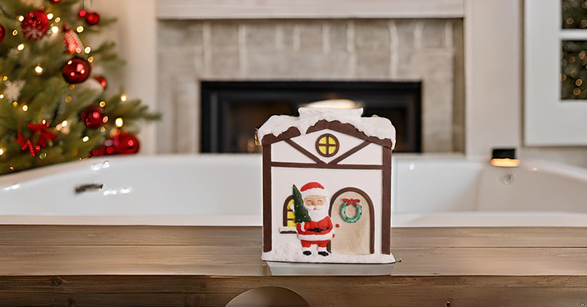 Christmas Tissue Box Cover - Unique Cube Design Kleenex Holder for Countertops, Bedroom & Living Room | Holiday Home Decor Gift Idea | Perfect for Christmas Decorations, Parties & Cozy Winter Nights