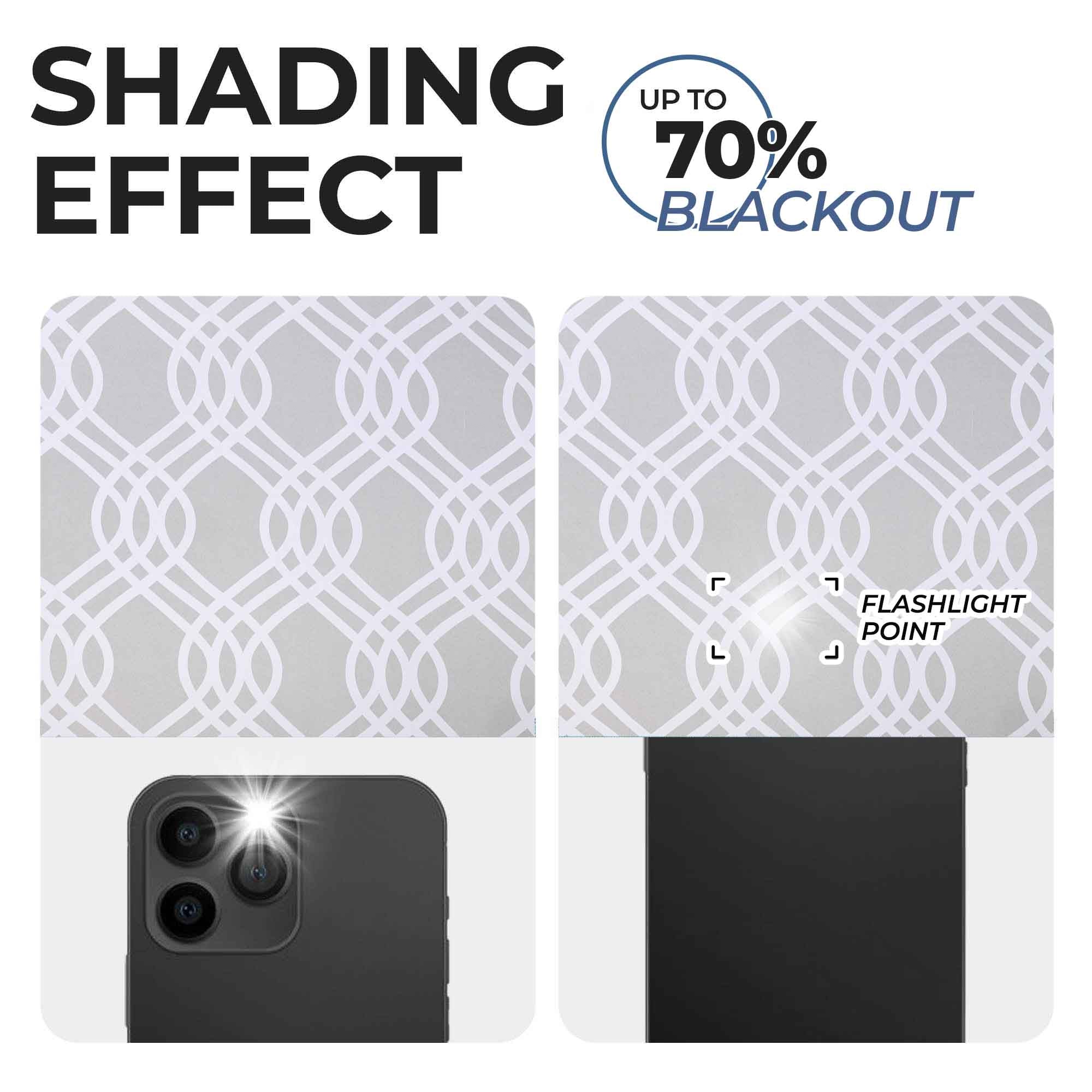 Blackout Curtains for Bedroom - Washable Room Darkening Ribbon Trellis Curtain Panel Set - Perfect for Nursery, Home Theater & Light Sleepers