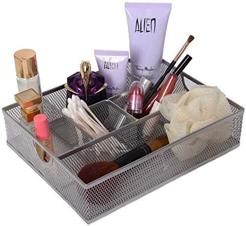 YBM HOME 2-Pack Stainless Steel Mesh Cosmetic Organizer - Makeup Storage for Brushes, Pencils & Accessories - Vanity, Bathroom & Dresser Counter Organizer - Perfect for Beauty Salon, Home Decor & Gift Giving