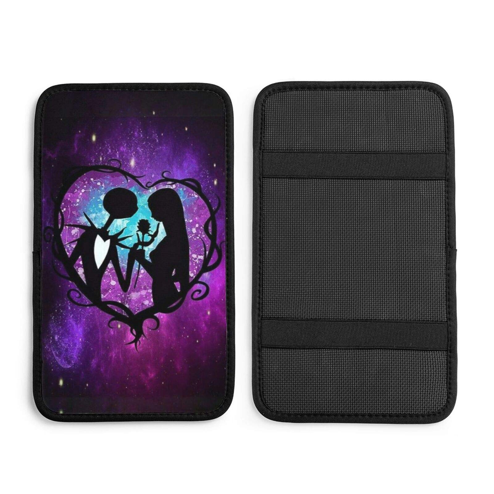 Universal Auto Center Console Pad - The Nightmare Before Christmas Car Armrest Cushion Cover Protector for Most Vehicles, SUVs & Trucks | Comfortable Accessory for Long Drives & Road Trips