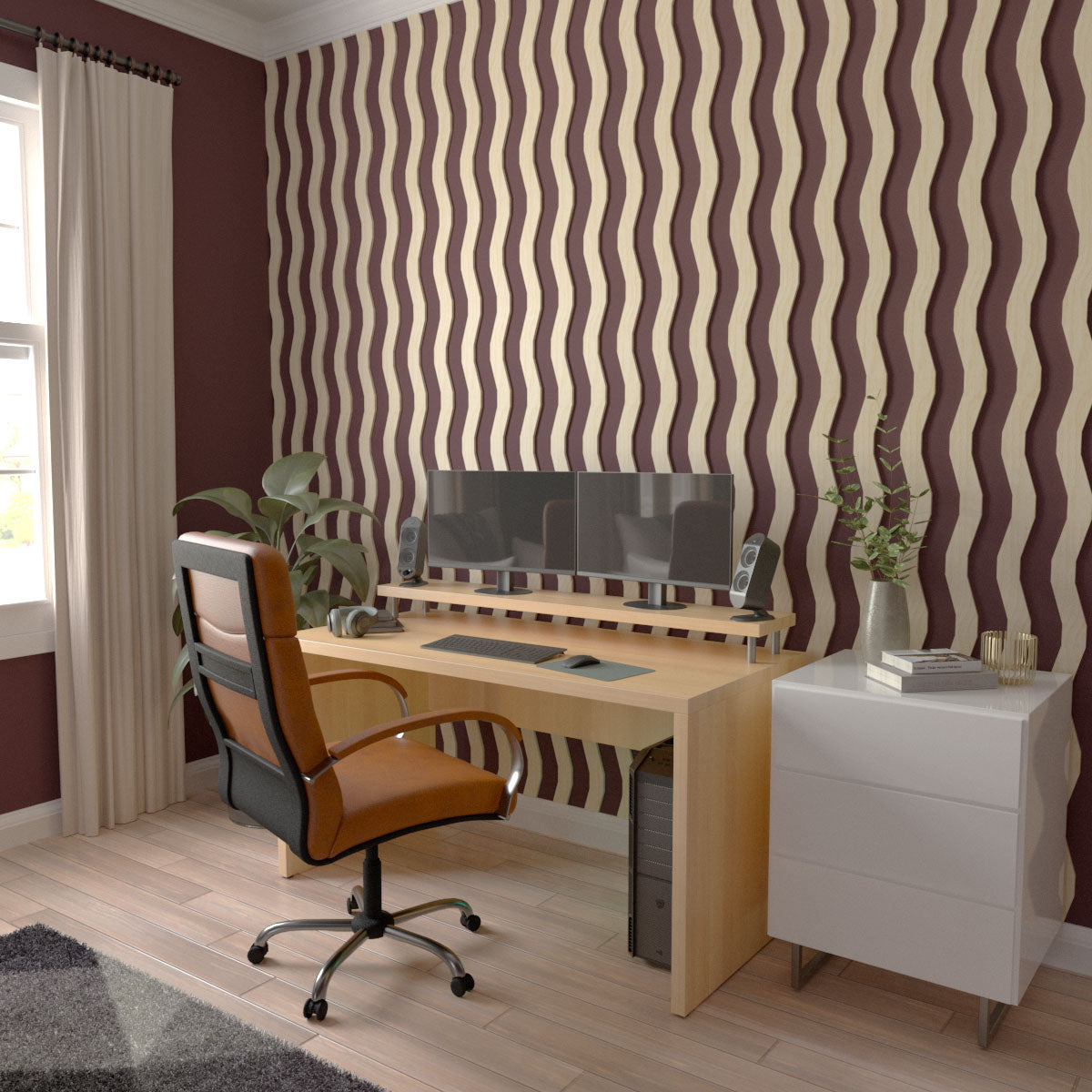 Adjustable Wood Slat Wall Panel Kit - Modern DIY Accent Wall for Home & Office Decor - Easy Installation for Living Room, Bedroom, or Commercial Spaces