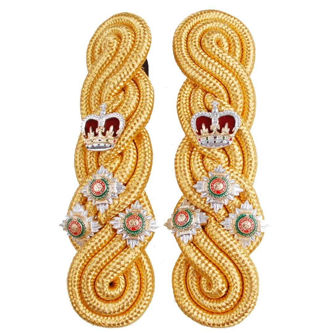 British Army Brigadiers Gold Epaulette Shoulder Boards - Military Uniform Accessories for Cosplay, Reenactments & Collectors