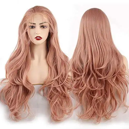 Valia Extra Long Orange Pink Synthetic Wig for Cosplay, Halloween, Costume Parties & Themed Events – Vibrant & Soft Heat Resistant Hair