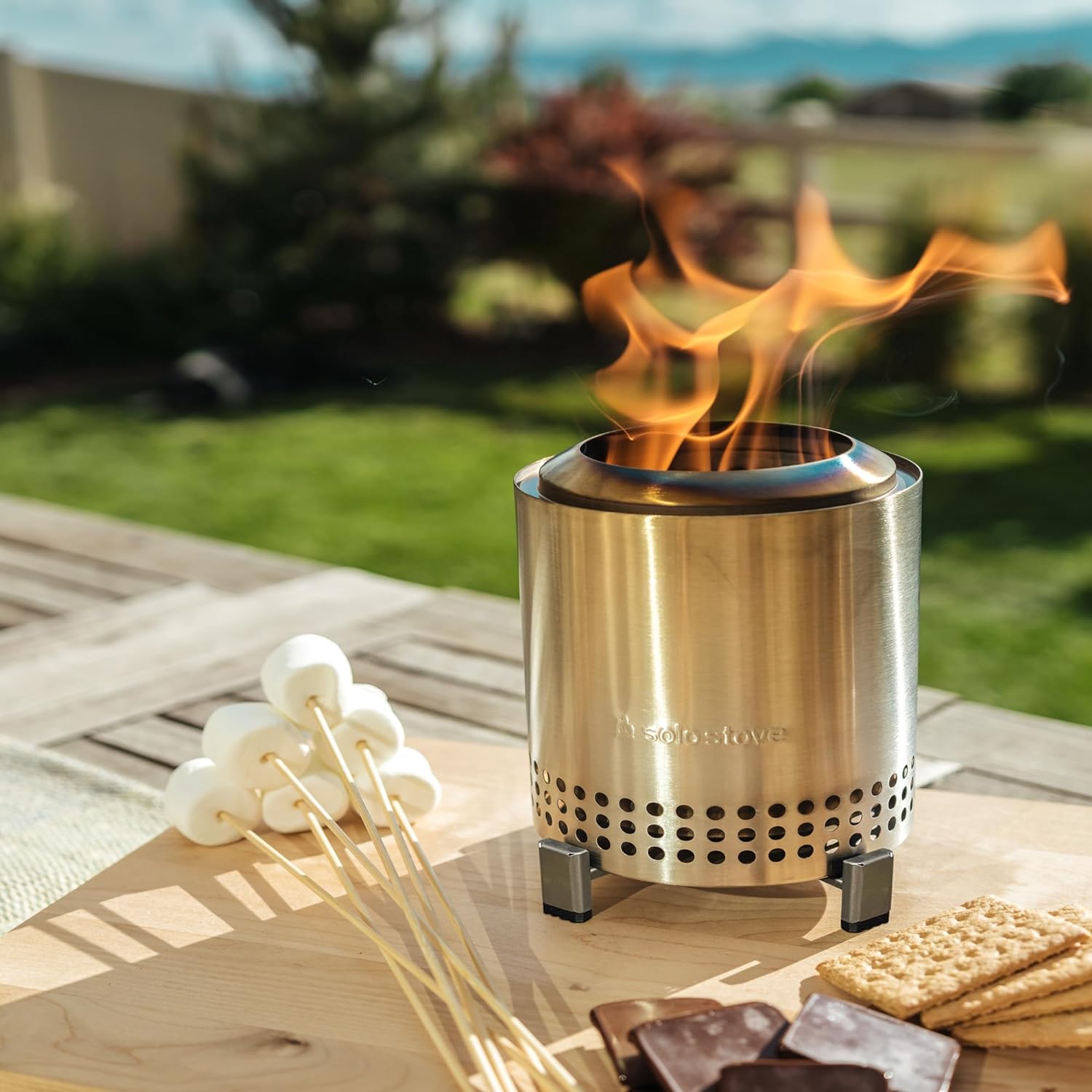 Solo Stove Mesa Tabletop Fire Pit - Stainless Steel Portable Fire Pit for Outdoor, Camping, Patio & Backyard - Compact & Smokeless Design - Perfect for Gatherings, BBQs & Relaxing Evenings