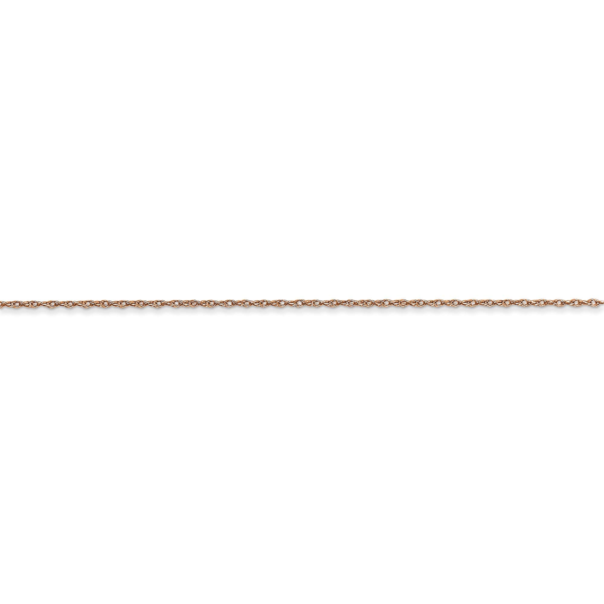 14K Rose Gold 0.5mm Cable Rope Chain Necklace - 18 Inch Dainty Jewelry for Women - Perfect for Layering, Gifts & Everyday Wear