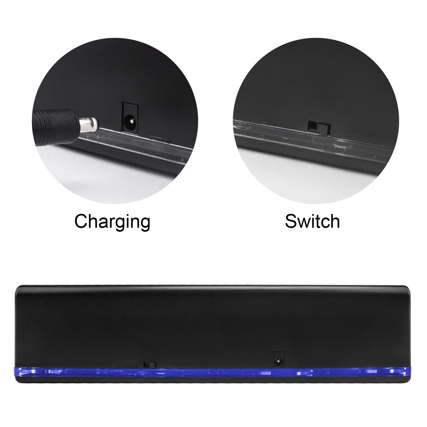 TechKen 4-Pack 2800mAh Rechargeable Batteries for Wii Remote Controller with Charging Dock Station (Black) - Perfect for Gaming, Home Entertainment & Long Play Sessions