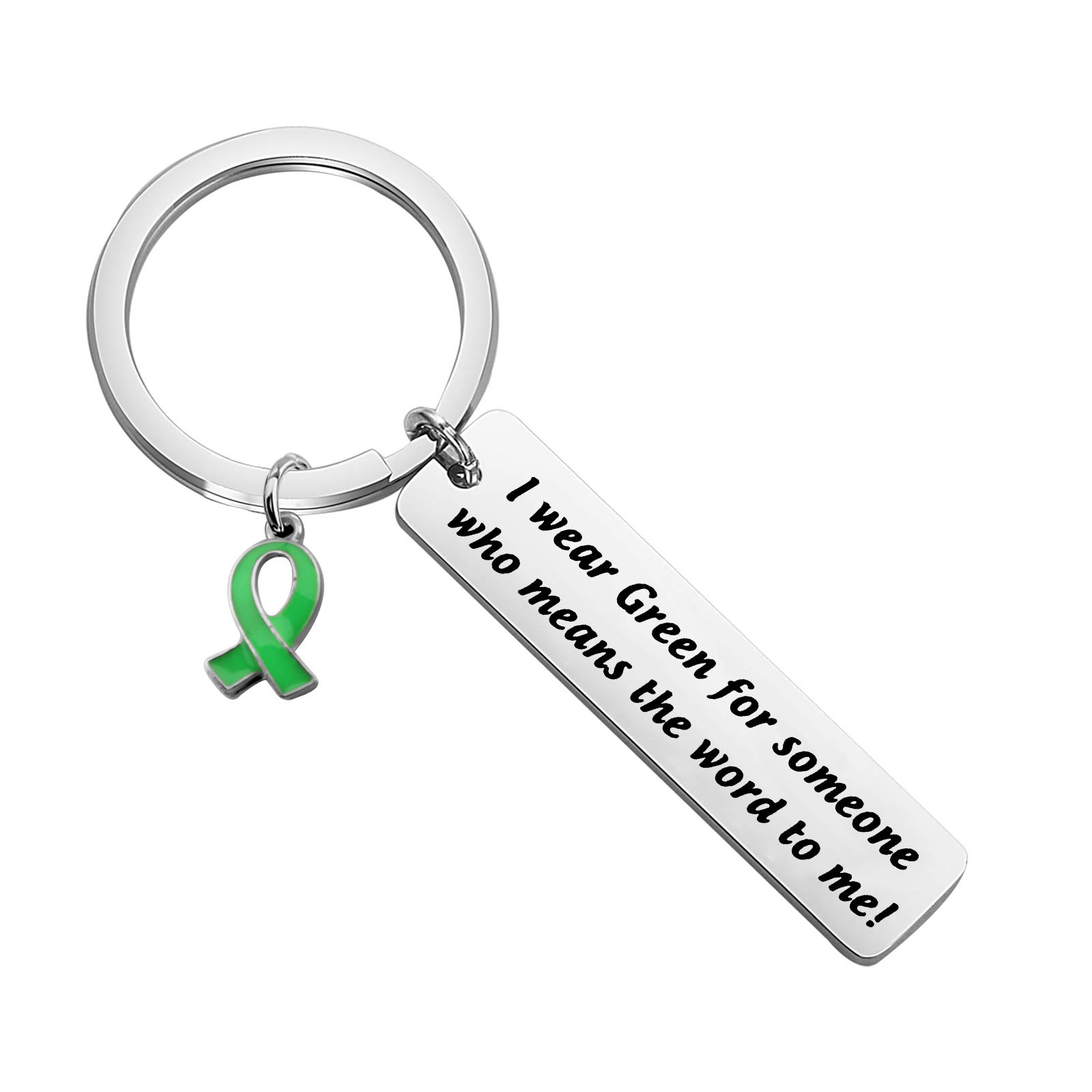 POTIY Green Awareness Ribbon Jewelry & Keychain - Gallbladder Cancer Support Gift for Survivors, Caregivers & Awareness Events