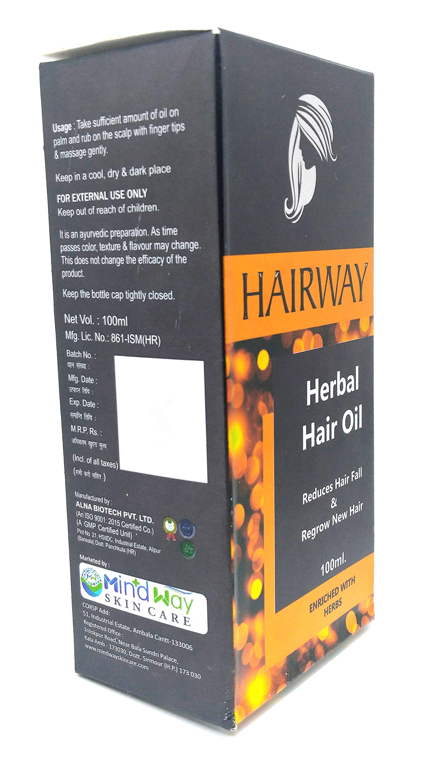 HAIRWAY Herbal Anti-Hairfall & Hair Regrowth Oil - Natural Remedy for Thicker, Stronger Hair | Perfect for Daily Scalp Massage & Hair Care Routine