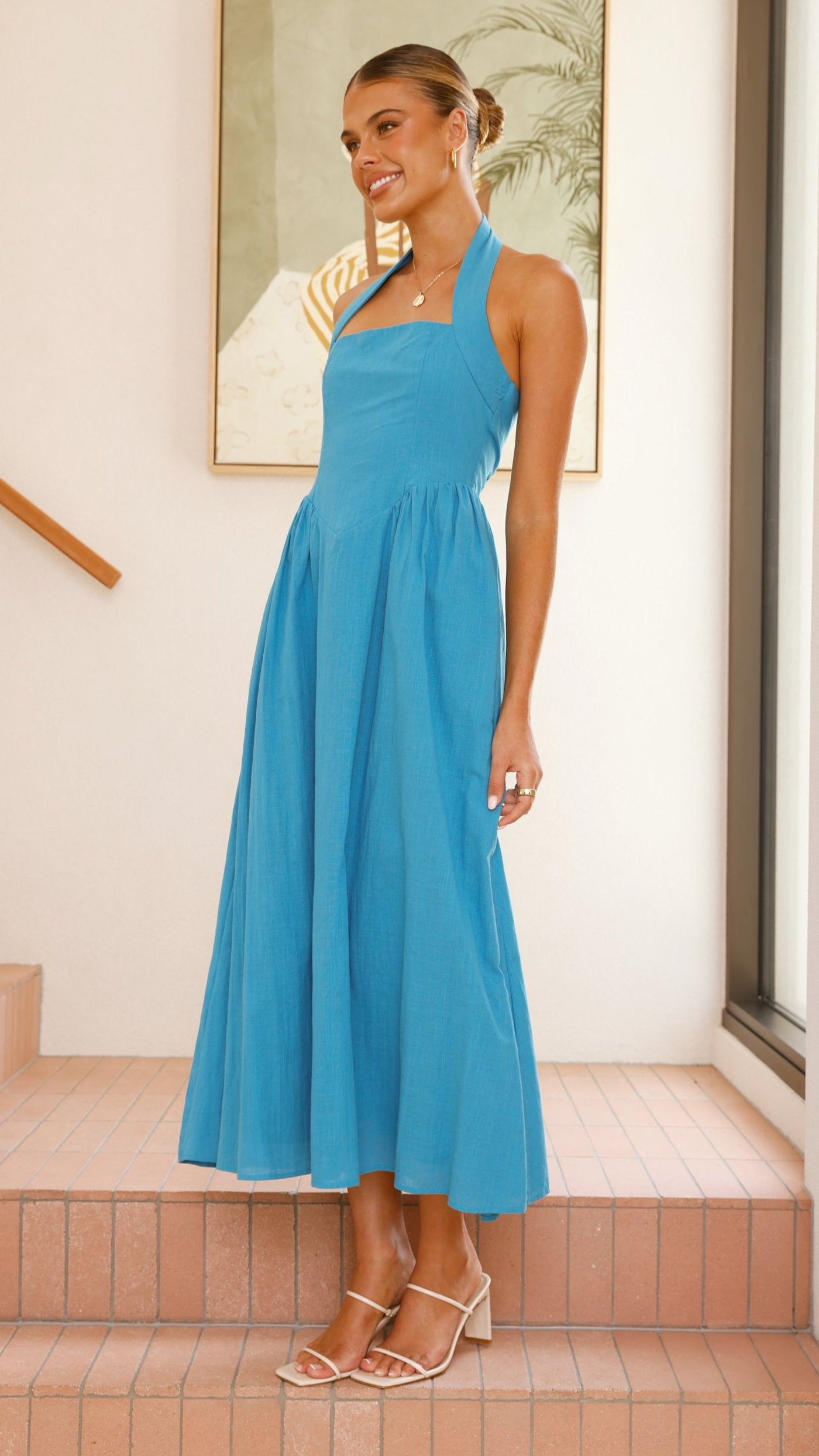 Caden Maxi Dress for Women - Elegant Cobalt Blue Long Flowy Summer Dress - Perfect for Beach, Vacation, and Casual Outings