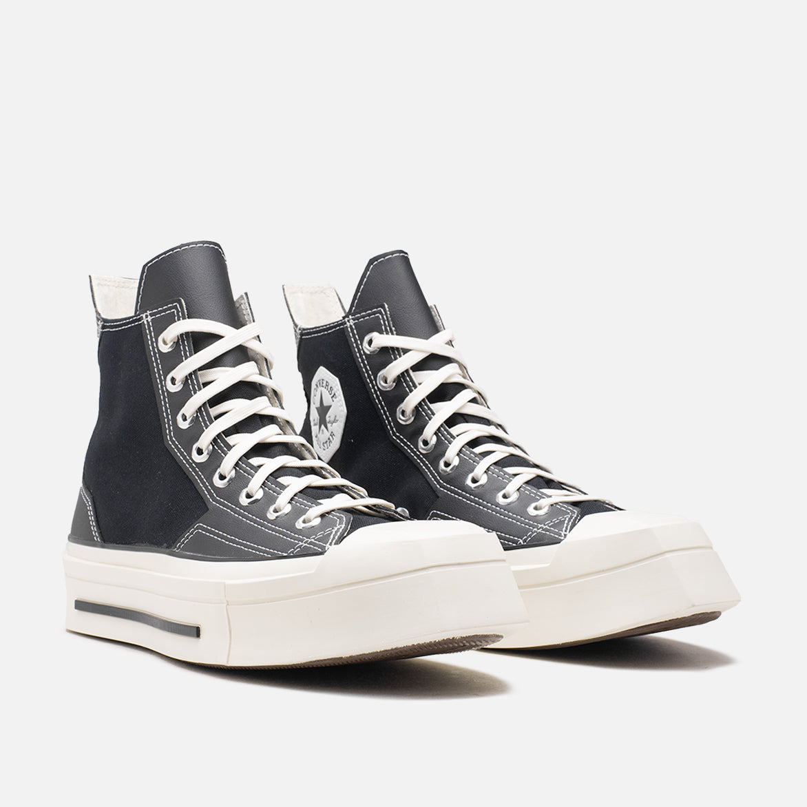 Chuck 70 De Luxe Squared Hi Black Sneakers - Classic High-Top Canvas Shoes for Men & Women | Perfect for Streetwear, Casual Outfits & Skateboarding