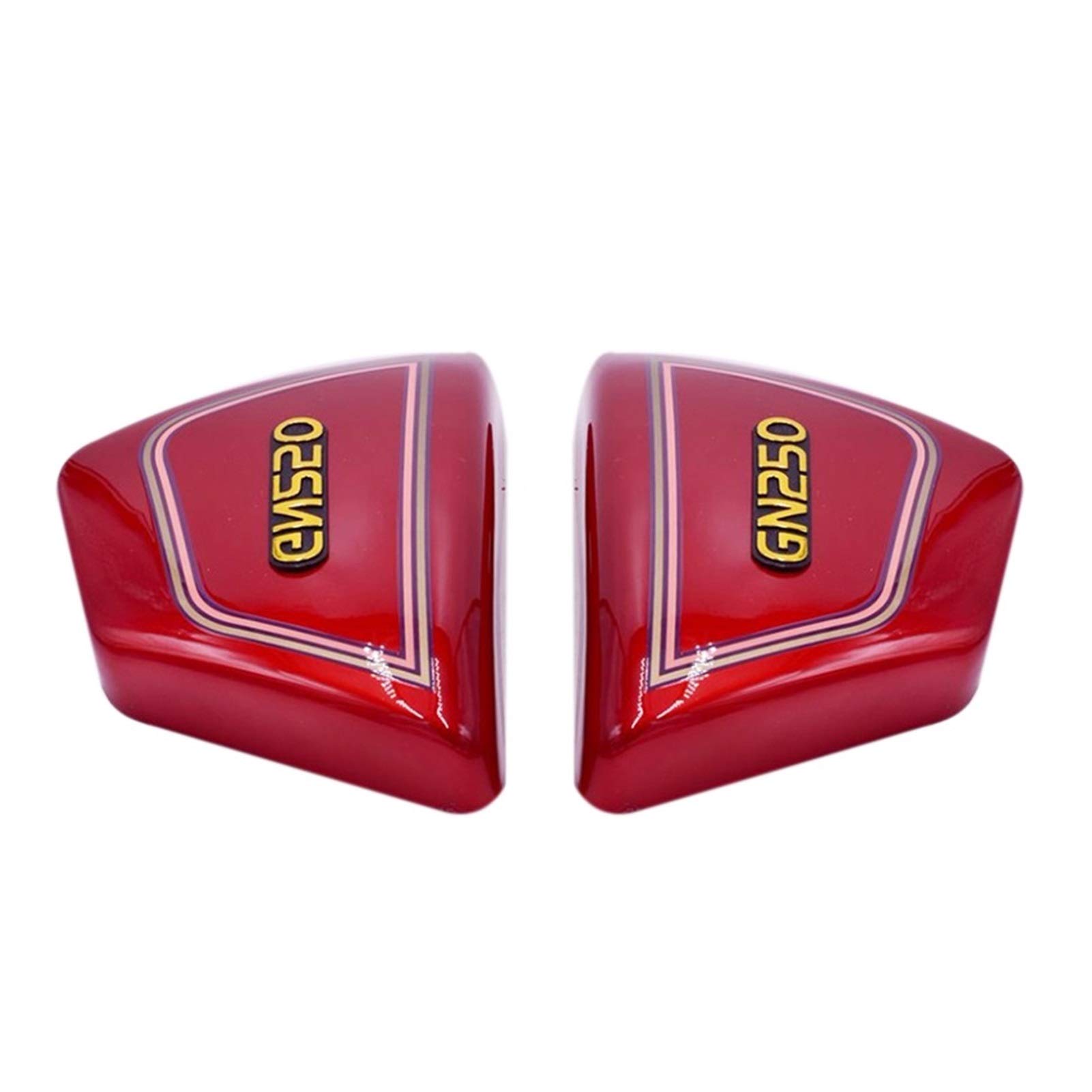 DKEKE Red Left & Right Frame Side Cover Panels for Suzuki GN250 Motorcycle - Replacement Parts for GN 250, Perfect for Repair & Customization