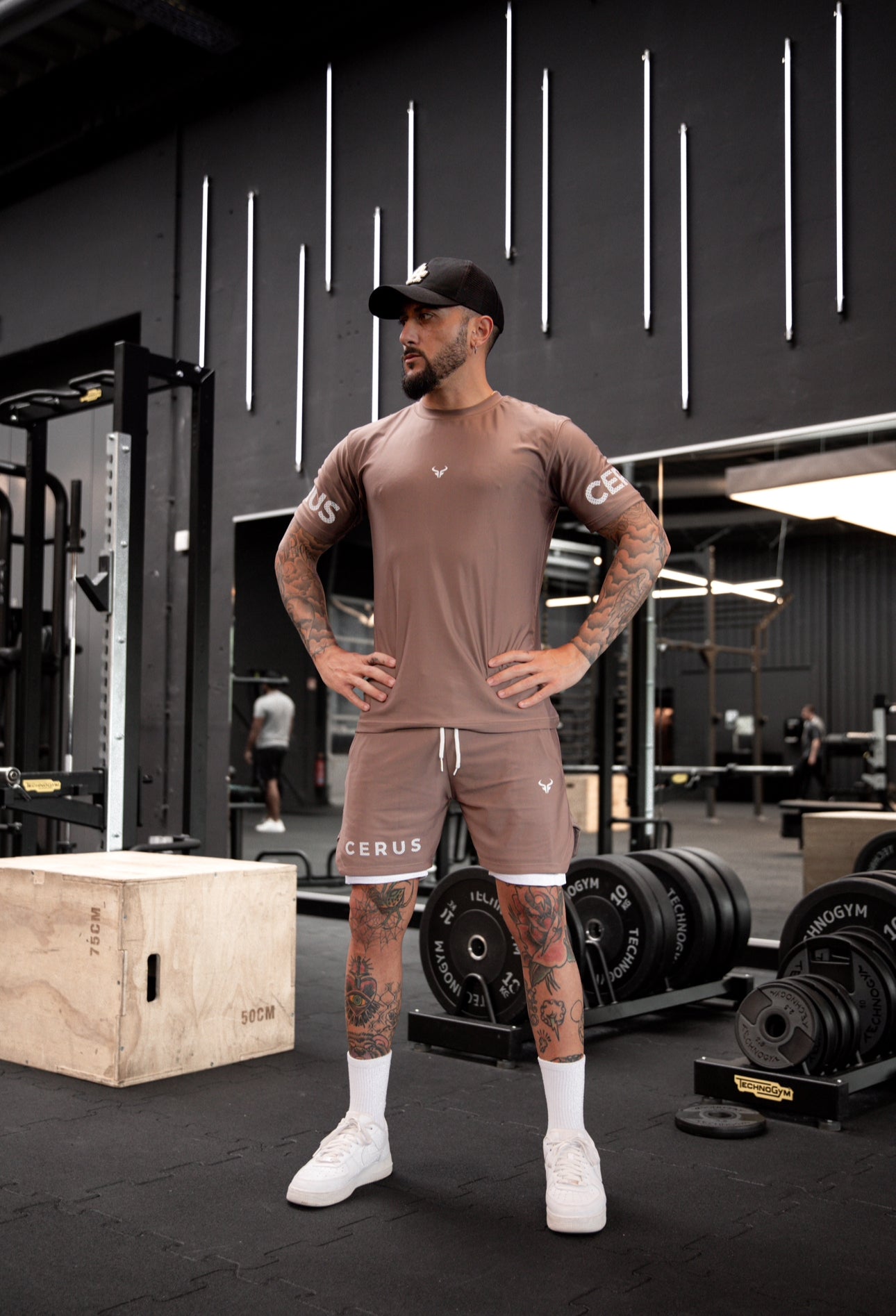 Cerus Clay Brown Fusion Men's T-Shirt - Soft Cotton Crew Neck Tee for Casual Wear, Gym & Everyday Outfits