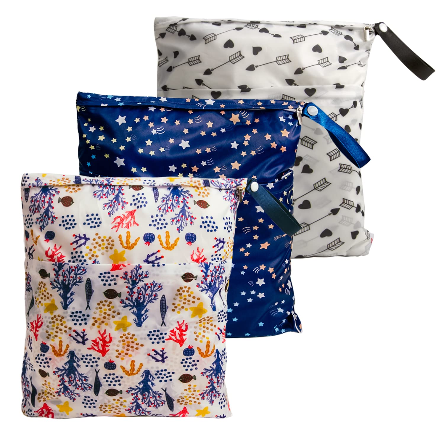**Joyo Roy Waterproof Wet Dry Bag - Reusable Cloth Diaper Storage & Breast Pump Parts Organizer - Perfect for Daycare, Travel, and Gym**