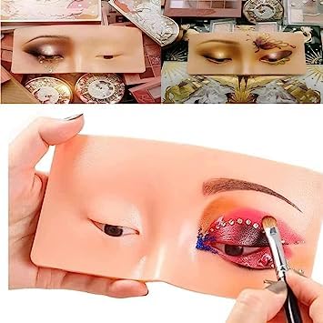 Elderwand Makeup Practice Face Board - Silicone Eye Practice Dummy for Beginners & Professional Makeup Artists | Pack of 1 | Perfect for Beauty School Training, Salon Practice & Makeup Skill Development