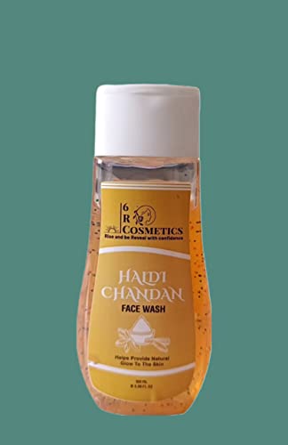6R Cosmetics Haldi Chandan Face Wash for All Skin Types - Natural Turmeric & Sandalwood Cleanser for Glowing Skin - Perfect for Daily Skincare Routine & Acne Control