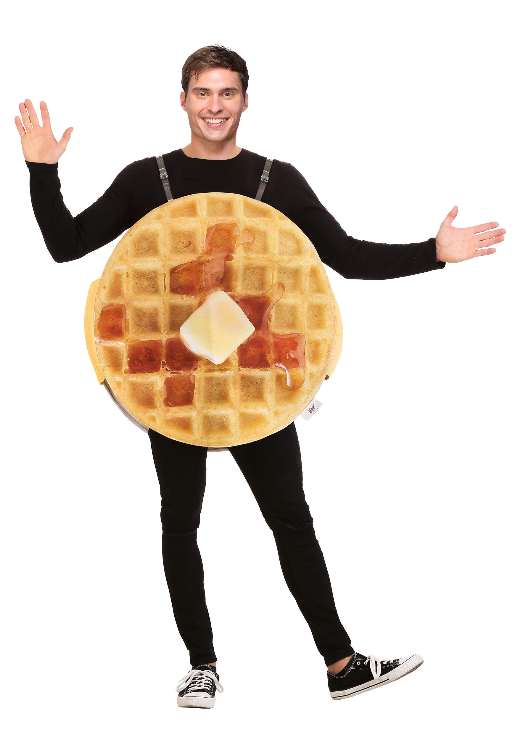Adult Eggo Waffle Costume for Men - Funny Breakfast Food Halloween Outfit - Perfect for Halloween Parties, Cosplay & Themed Events