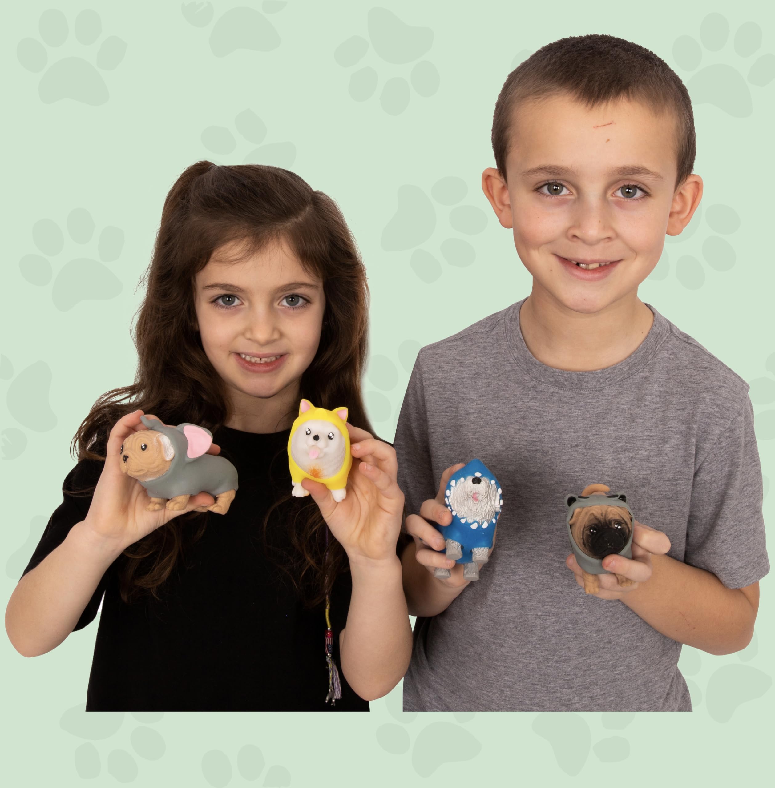 Tigerdoe 6 Pack Dog Squishy Toys for Kids – Stress Relief & Anxiety Sensory Fidget Toys – Soft Mini Dog Figurine Set – Perfect for Playtime, Classroom, Travel & Relaxation