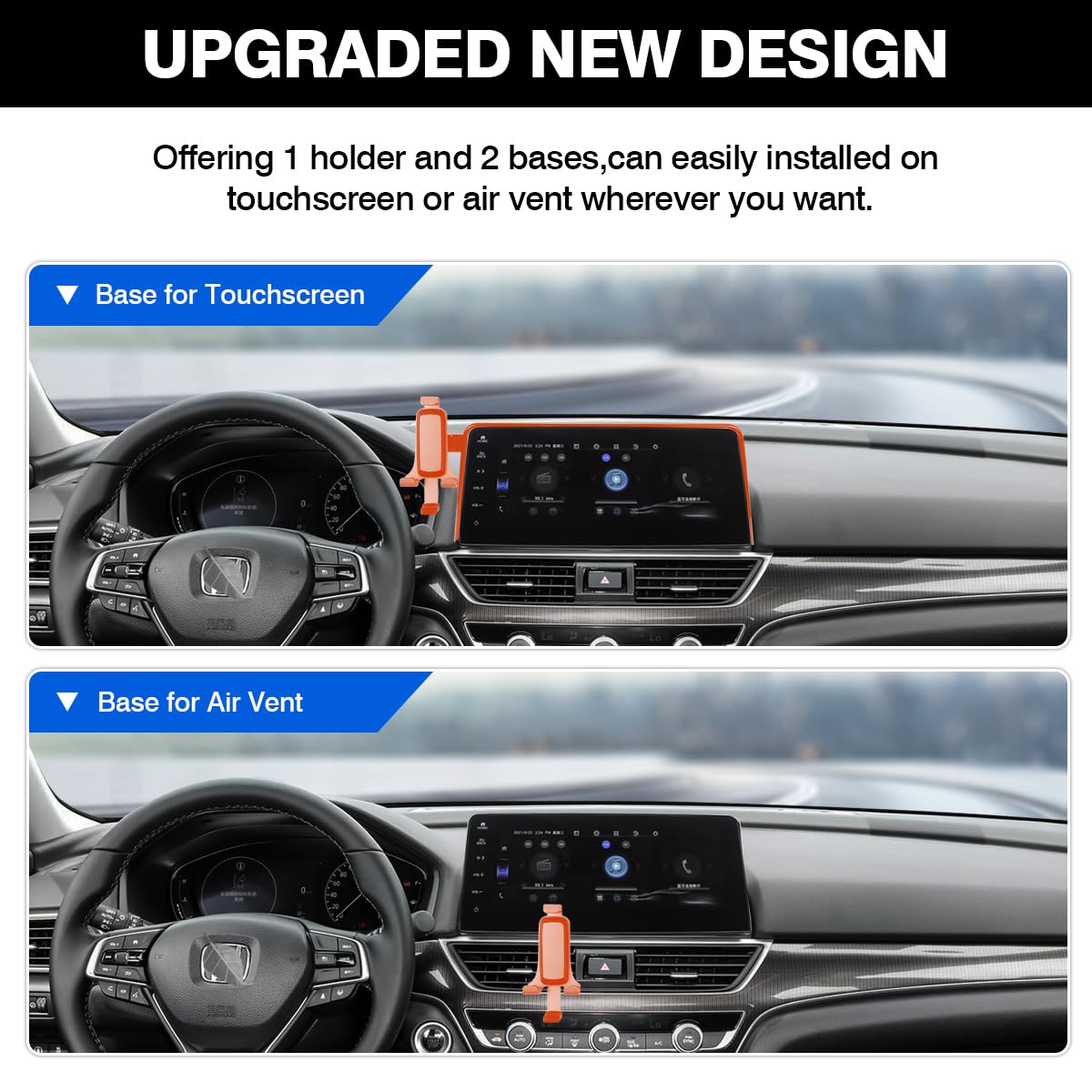 **Autorder Universal Car Phone Holder for Honda Accord 2018-2022 - Air Vent Mount with 360° Rotation, Hands-Free Clip for Secure Phone Mounting - Perfect for GPS Navigation & Safe Driving**