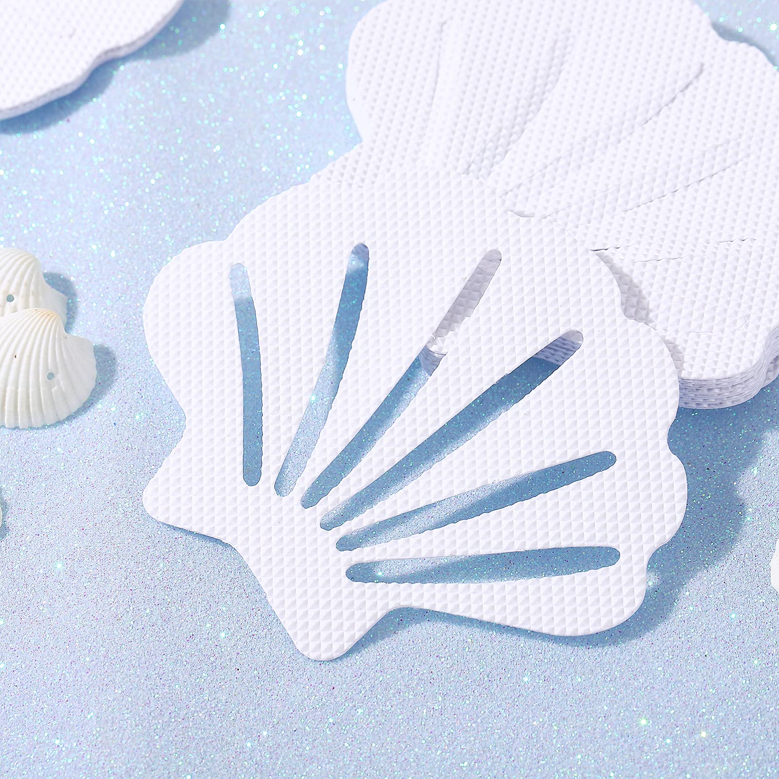 12PCS Non-Slip Bathtub Stickers - Sea Shell Shape Anti-Slip Bath Mat Decals for Shower & Tub Safety - Waterproof Bathroom Floor Stickers for Kids & Elderly (Perfect for Wet Floors, Bathtubs, Showers & Pool Areas)