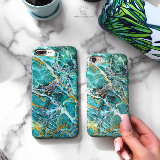 Premium Green Emerald Marble iPhone Case - Durable Protective Cover for iPhone [Model] - Stylish & Trendy Design for Everyday Use, Work & Travel