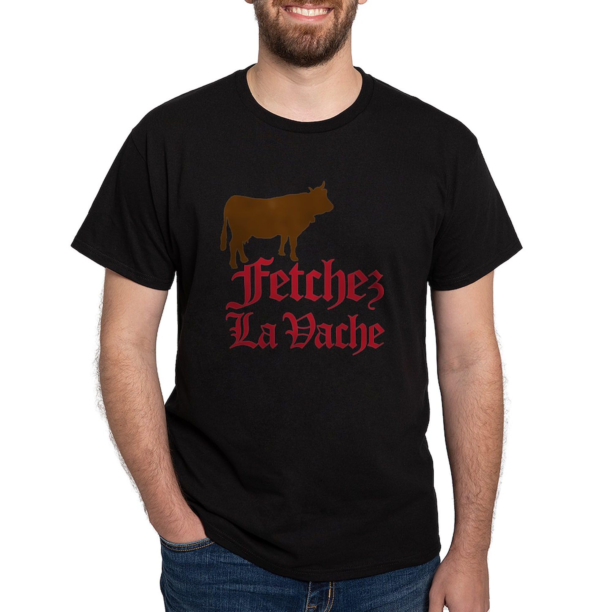Fetchez La Vache Dark Cotton T-Shirt for Men - 100% Premium Cotton Classic Graphic Tee | Casual Wear, Funny Gift & Pop Culture Apparel