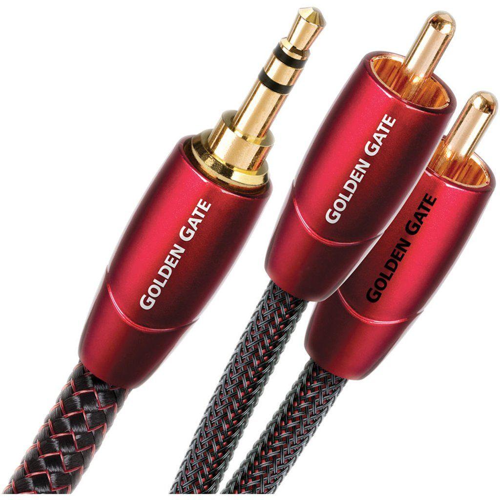 AudioQuest Golden Gate 3.5mm to RCA Stereo Audio Cable - High-Quality Analog Interconnect for Home Theater, Hi-Fi Systems & Turntables