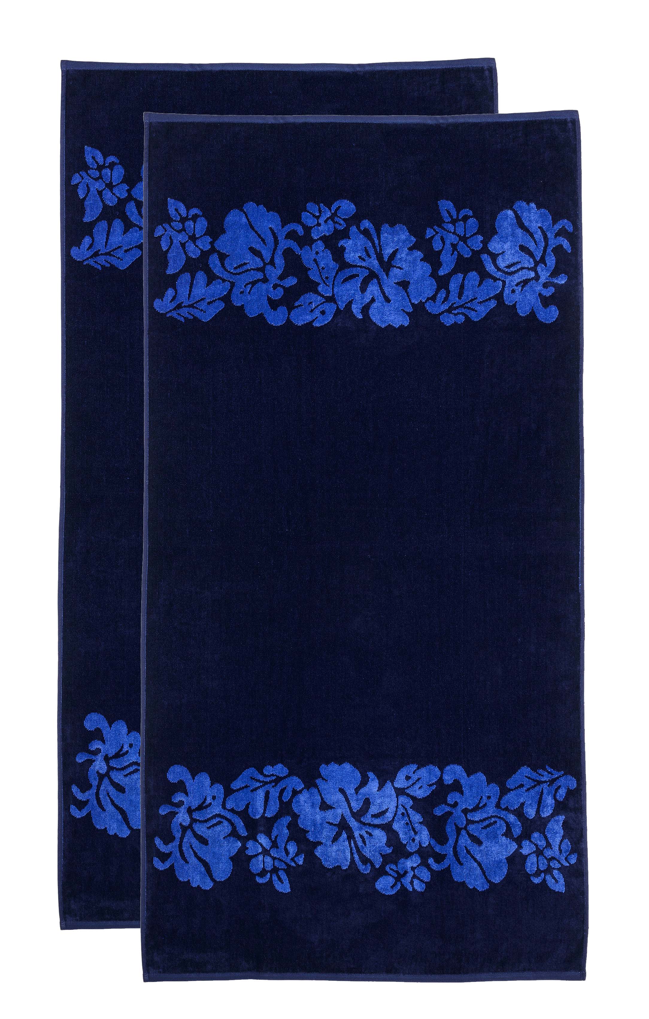 Floral Oversized Cotton 2-Piece Beach Towel Set - Soft, Absorbent & Quick-Drying for Pool, Beach, Yoga & Outdoor Activities