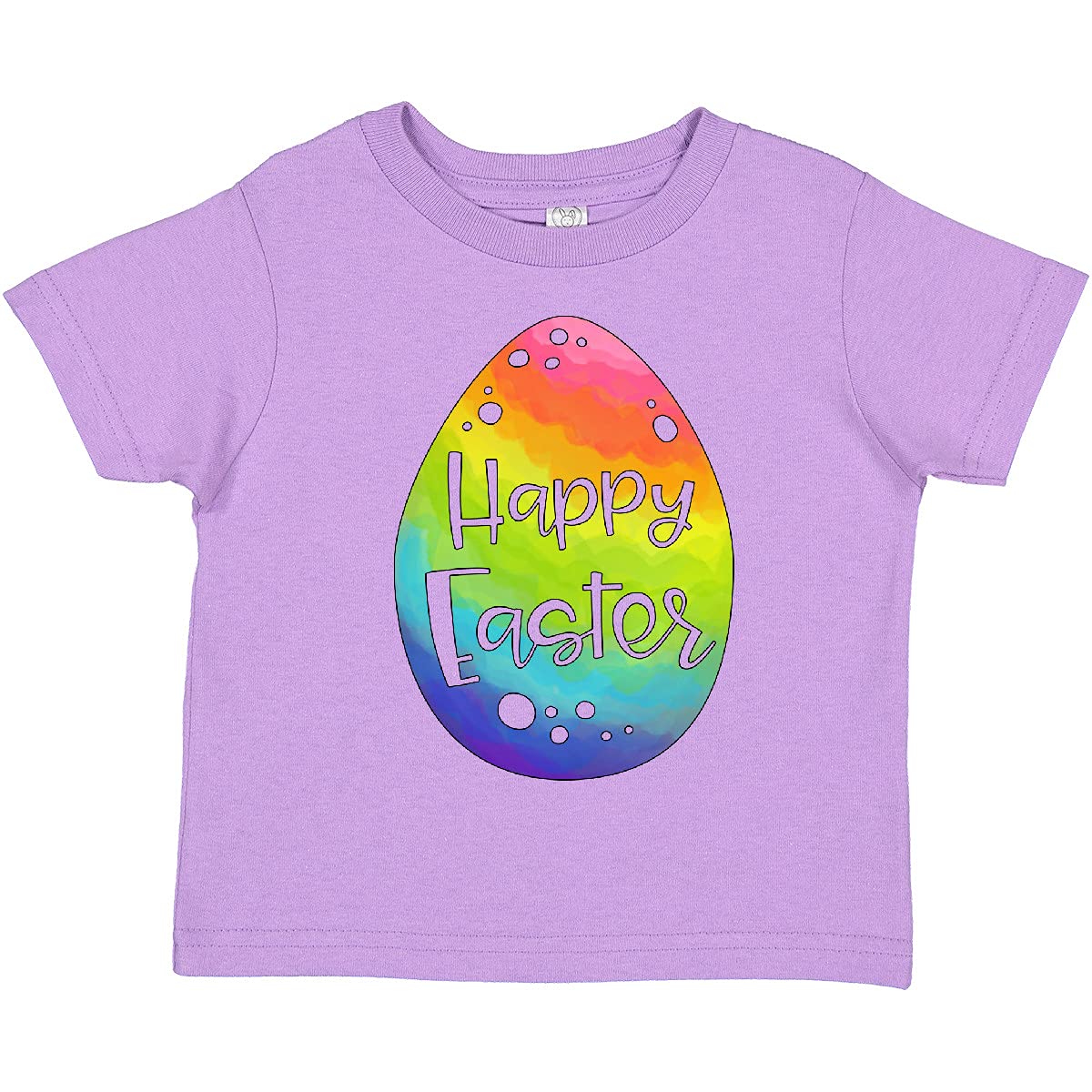 Inktastic Happy Easter Rainbow Easter Egg Toddler T-Shirt - Cute Easter Outfit for Boys & Girls - Perfect for Easter Egg Hunts, Family Photos & Spring Celebrations