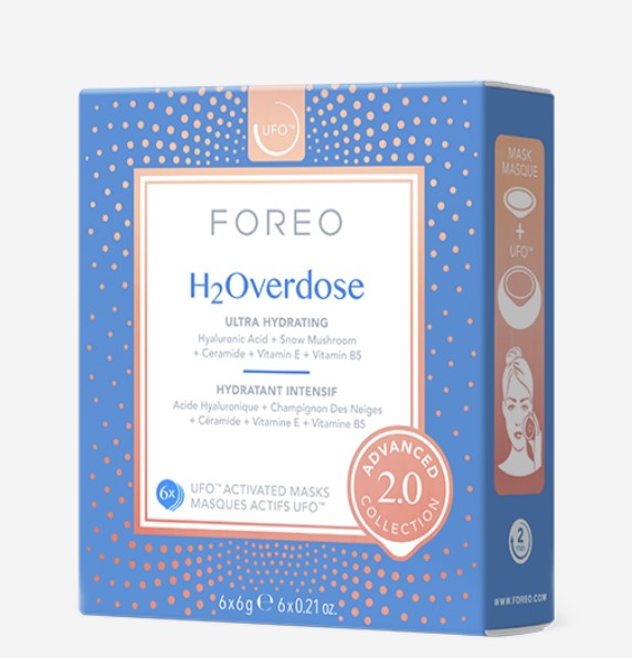 H2overdose™ UFO Facial Mask by FOREO - Deep Hydration & Glow for All Skin Types | Perfect for Spa Nights & Travel Skincare Routine