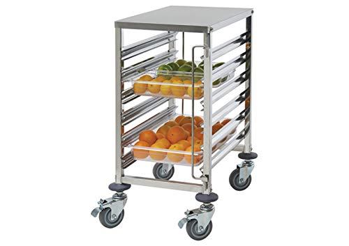 Winco Stainless Steel 12-Tier Under Counter Steam Table Food Pan Rack with 1.5