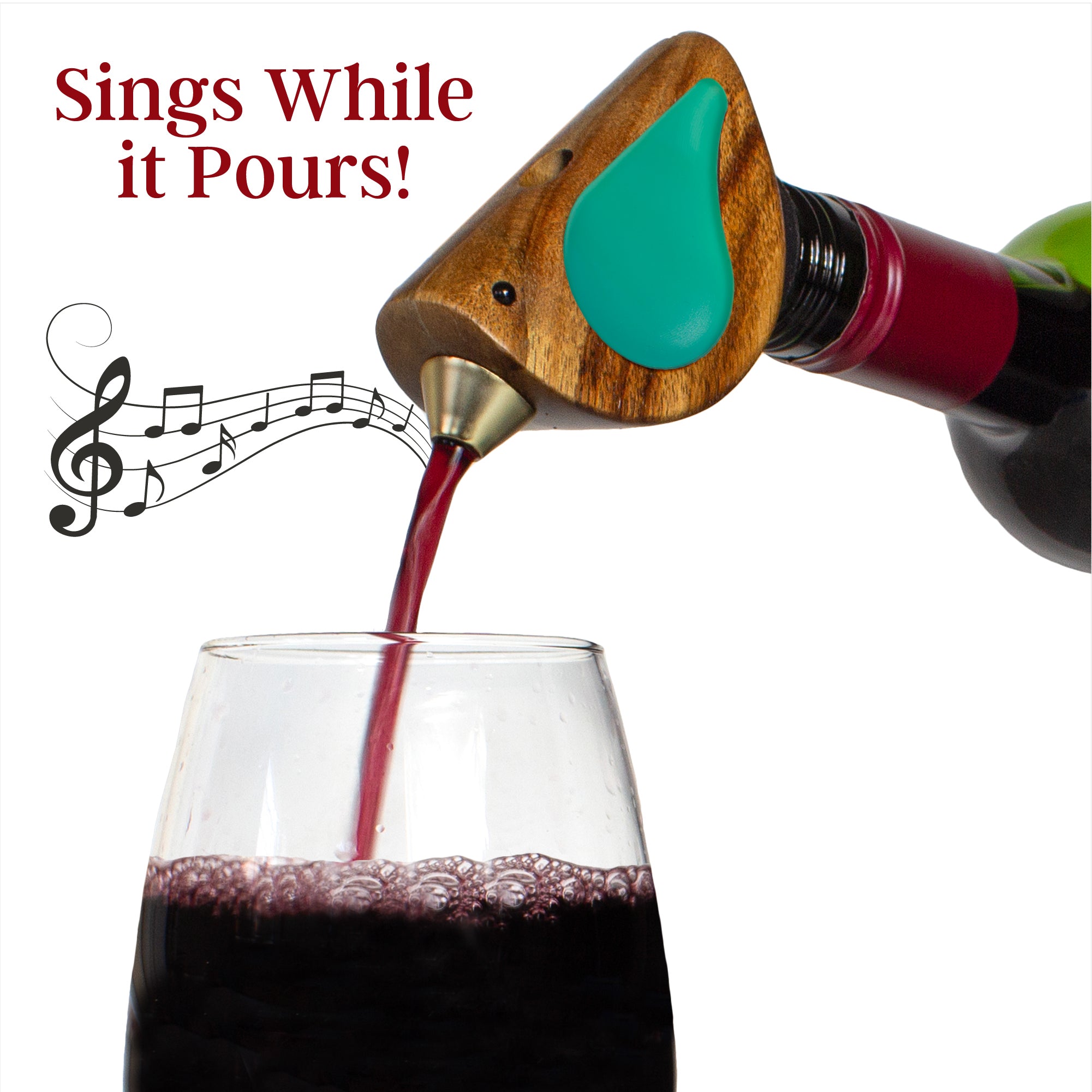 Songbird Specialties® Premium Turquoise Bottle Pourer - Durable Glass Liquor Pour Spout for Bars, Cocktails & Home Entertaining