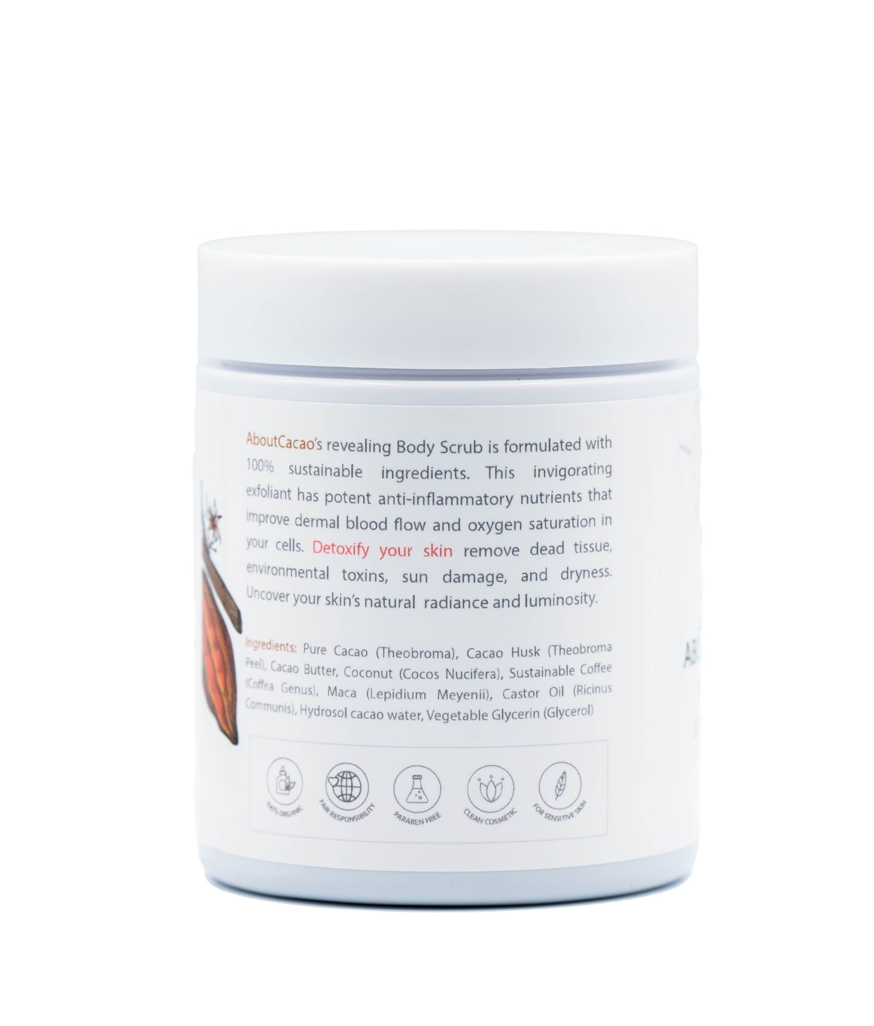 Organic Rought Love Body Scrub with 100% Pure Cacao - 8 oz Exfoliating & Moisturizing Treatment for Soft, Glowing Skin - Perfect for Spa Day & Self-Care Routine