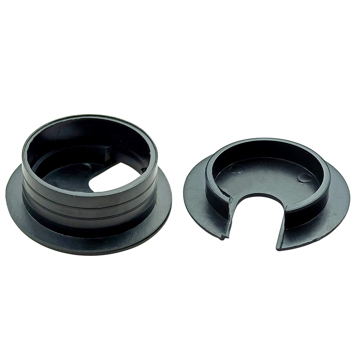 6-Pack 1-3/8 Inch Black Plastic Desk Grommet Hole Covers - Cable Management Organizer for Office PC Desk, Home & Workspace Wire Organization