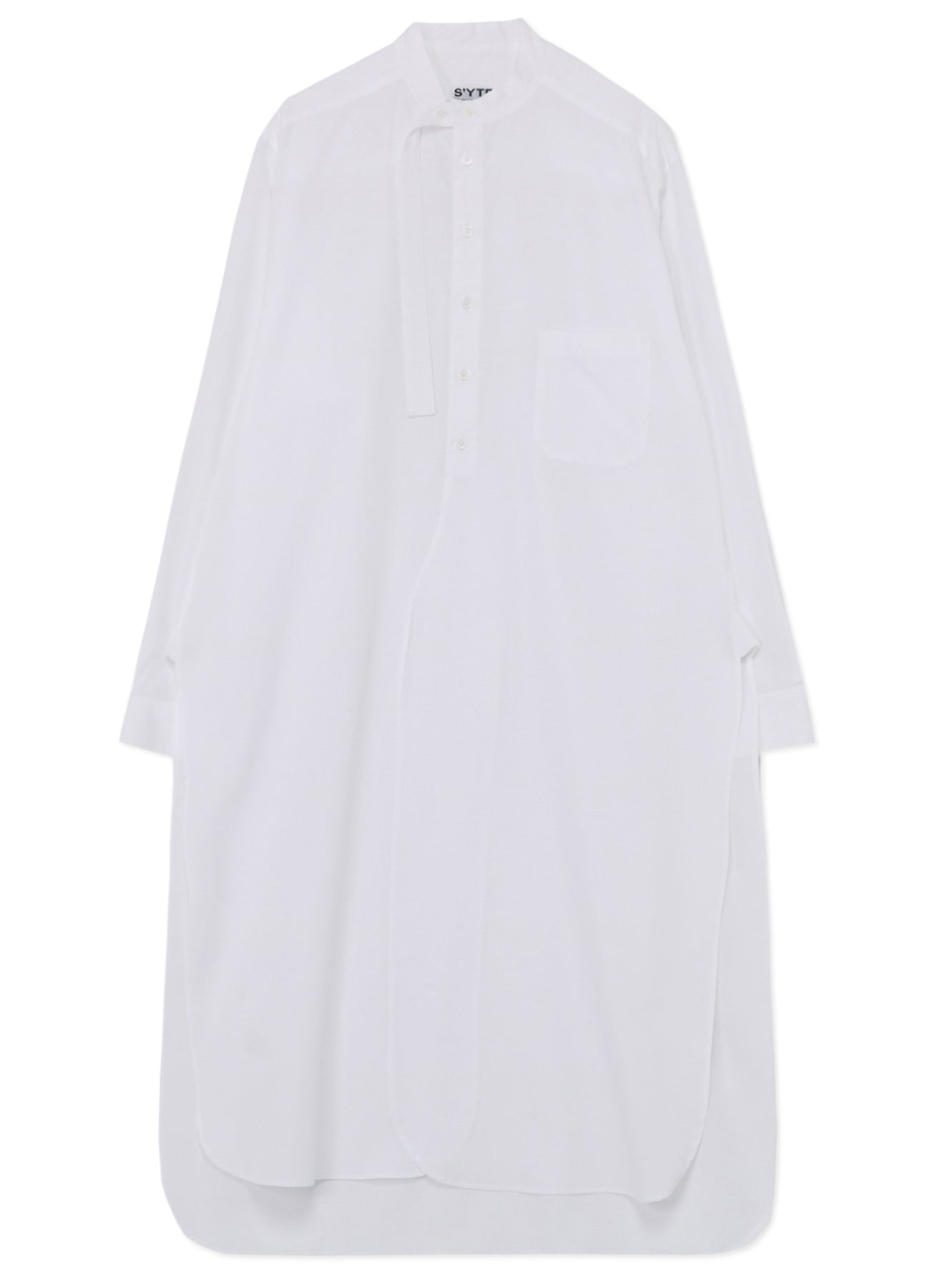 Premium Cotton Broadcloth Stand Collar Long Shirt with Rounded Hem - Classic Casual Wear for Men & Women | Perfect for Office, Dating & Everyday Outfits