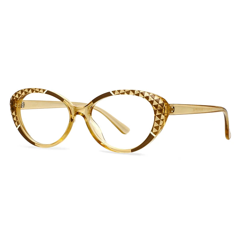 CCspace Women's Full Rim Cat Eye Titanium Reading Glasses - Lightweight & Durable R57128 for Work, Reading & Fashion Accessories