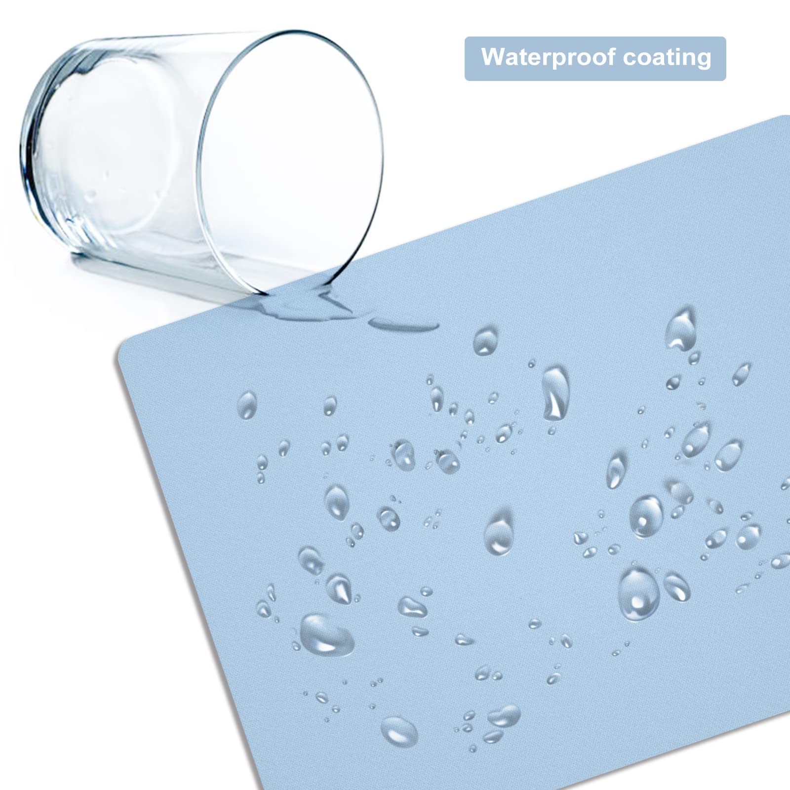 Mini Wireless Mouse Pad 5.5 x 7 Inch - Small Portable Non-Slip Rubber Base Mousepad for Laptop, Office & Travel - Cute Blue Design for Comfortable Use at Home, Work or Gaming