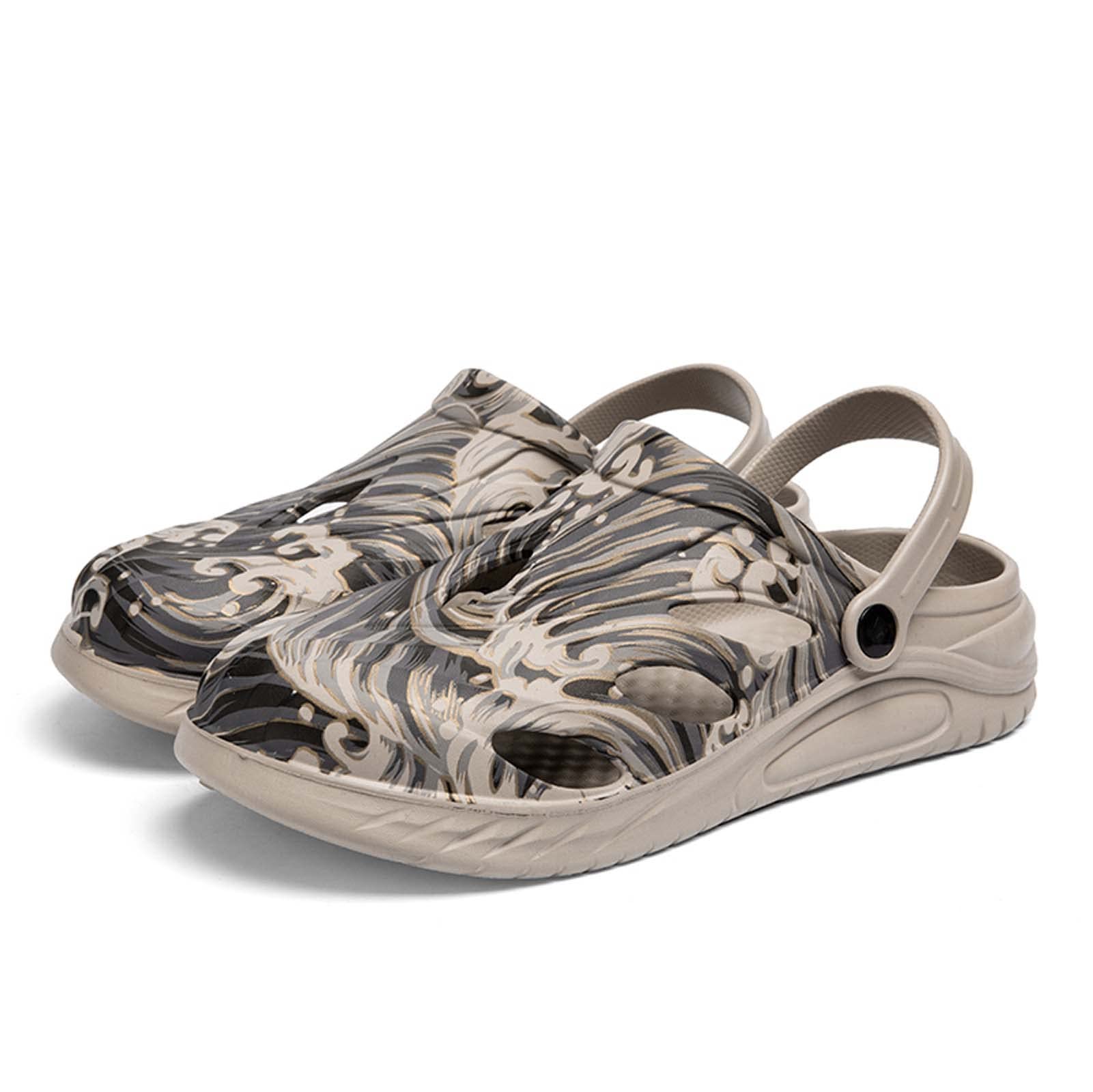 Men's Camouflage Garden Clogs - Lightweight Water Sandals with Slip-Resistant Rubber Sole for Outdoor Activities, Yard Work & Beach Wear