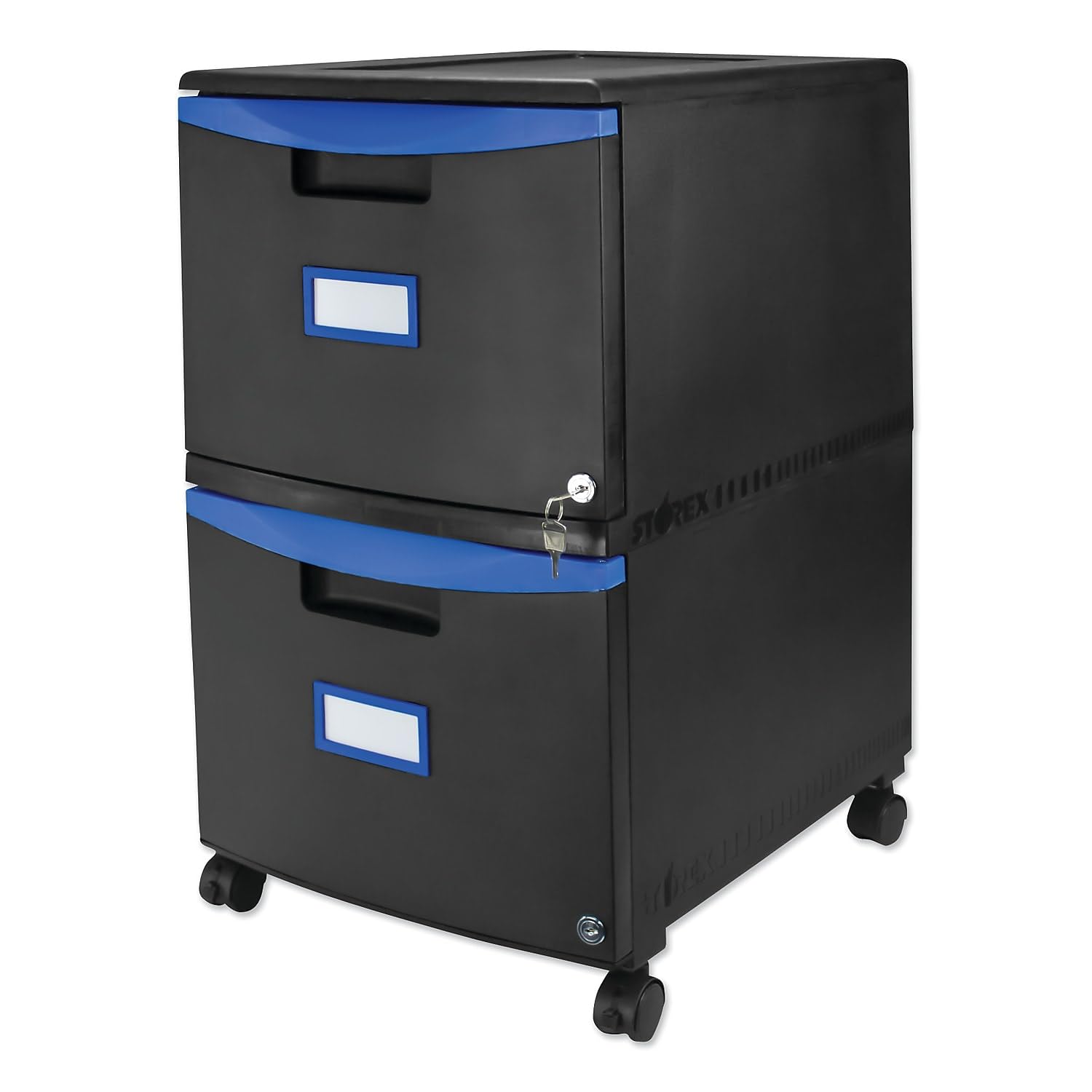 Storex 61314U01C Mobile 2-Drawer File Cabinet - 14.75