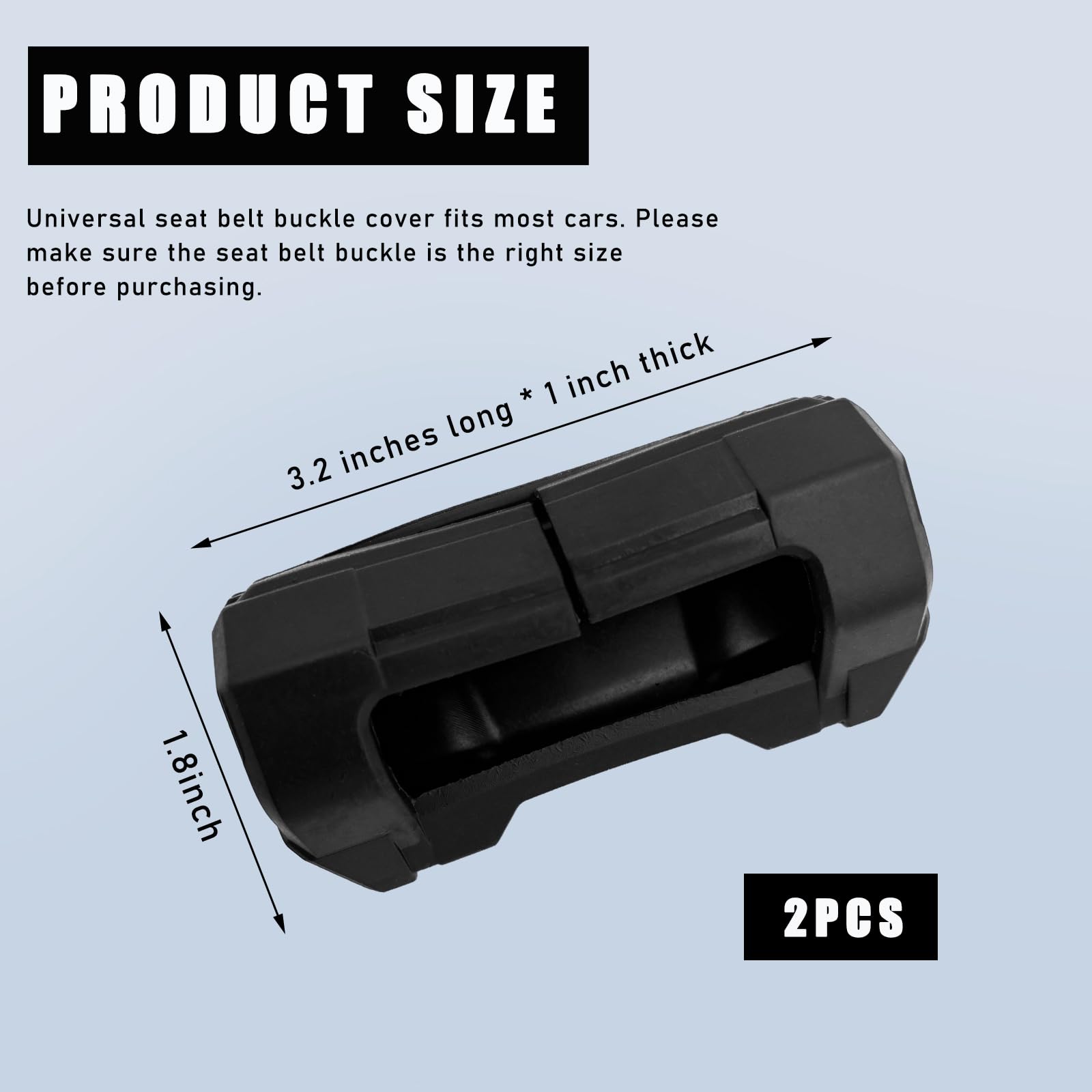 2 PCS Soft Silicone Car Seat Belt Buckle Covers - Anti-Scratch Seat Belt Protector for Cars, Trucks & Vans - Universal Fit Automotive Interior Accessories (Black) - Perfect for Child Safety & Comfort on Road Trips