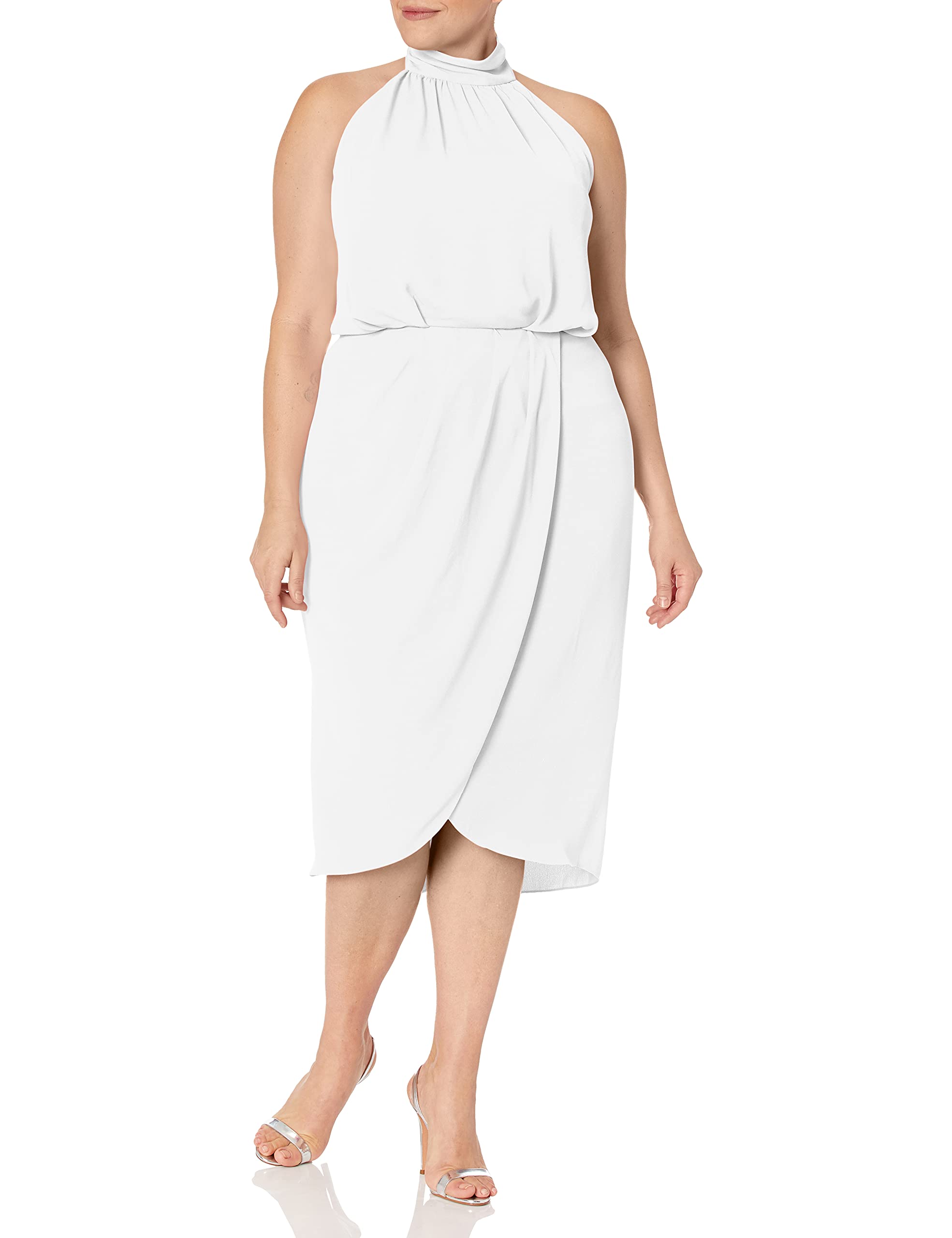 City Chic Women's Plus Size Halter Dress - Flattering Romantic Floral Summer Maxi Dress for Curvy Women | Perfect for Beach Vacations, Date Nights & Special Occasions