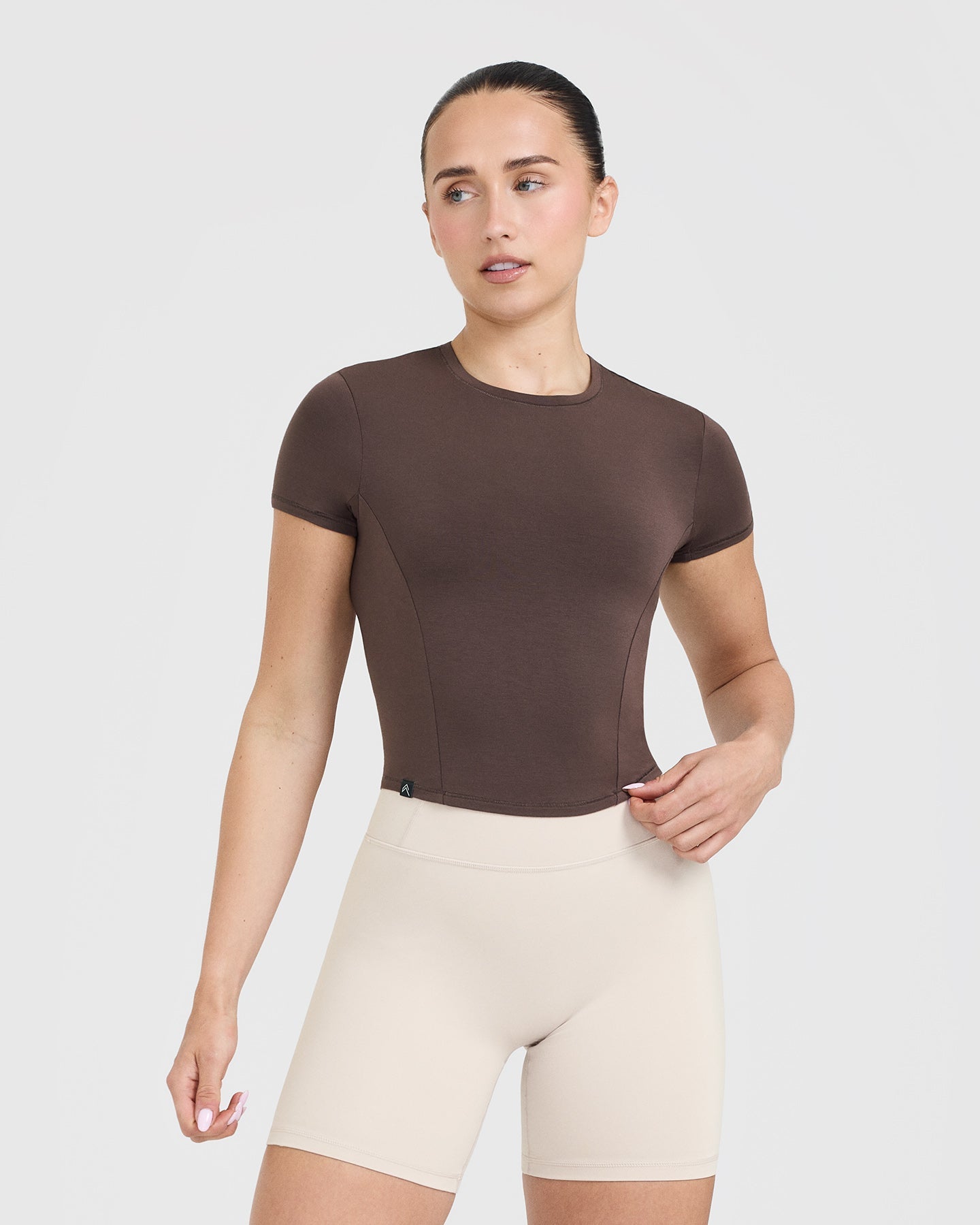 Mellow™ Soft Mid Short Sleeve T-Shirt for Women | Comfortable Nude Color Casual Tee | Perfect for Everyday Wear, Lounge & Outings