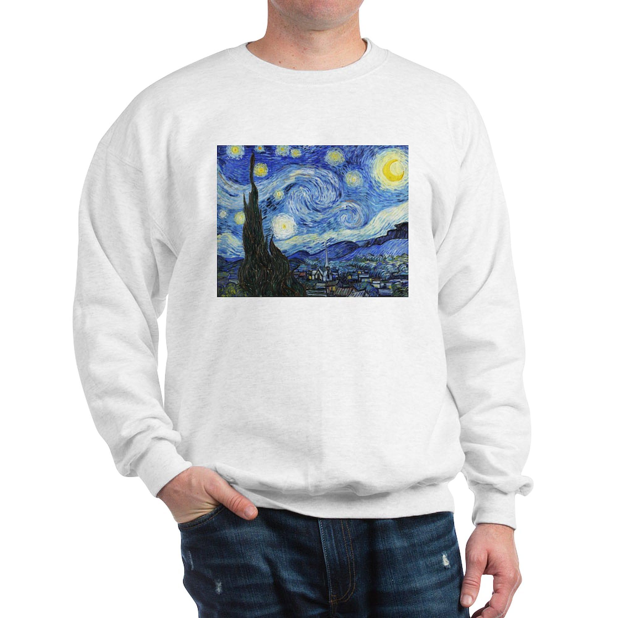 Vincent Van Gogh The Starry Night Classic Crew Neck Lightweight Sweatshirt | Art Inspired Casual Wear for Men & Women | Perfect for Art Lovers, Museum Visits & Cozy Evenings