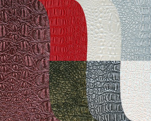 Premium Faux Crocodile Leather Fabric by The Yard - Red Vinyl PU Leather for DIY Upholstery, Handbags, Shoes & Fashion Accessories