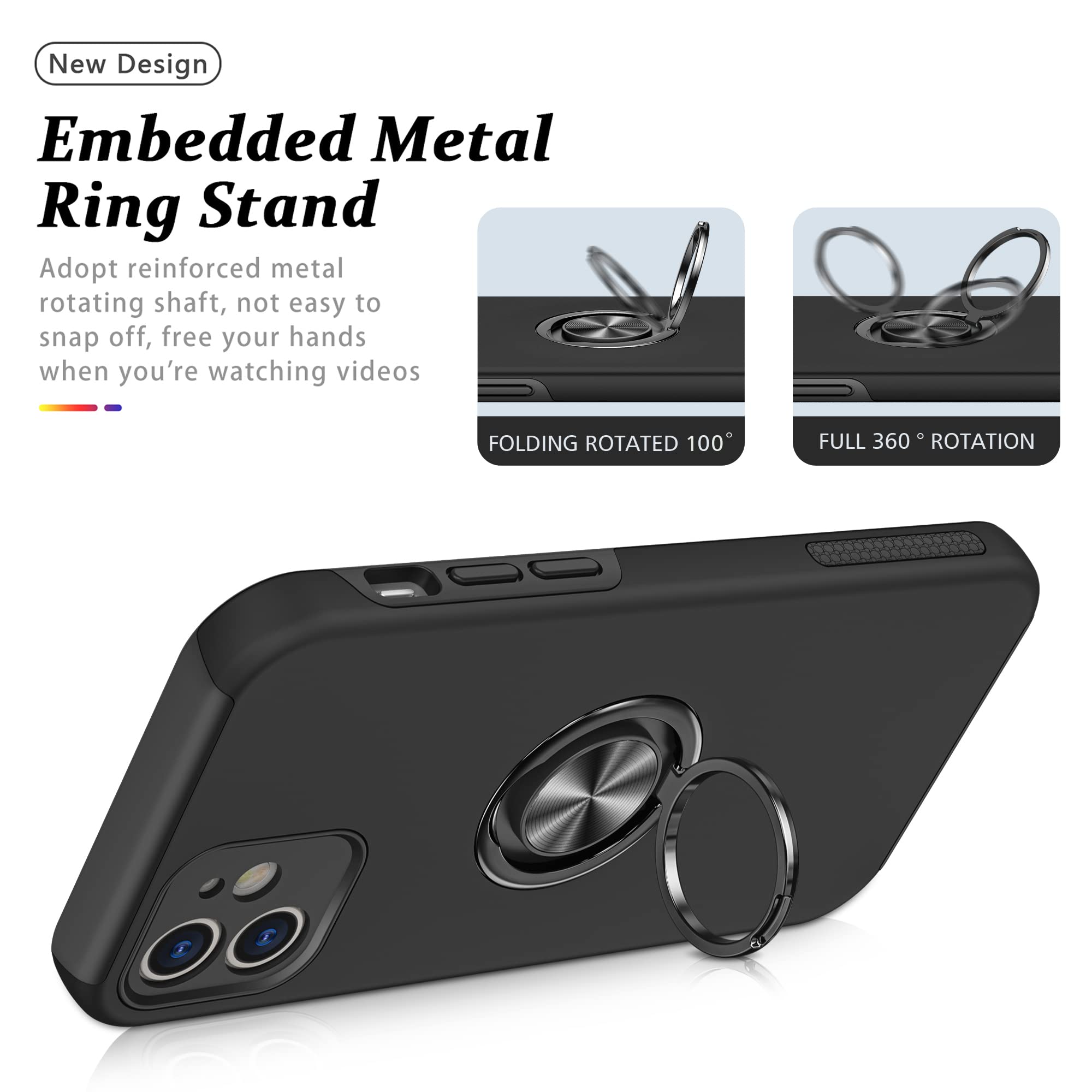 Shockproof iPhone 11 Case with Camera Cover & Kickstand - Military Grade Protection for Work & Travel