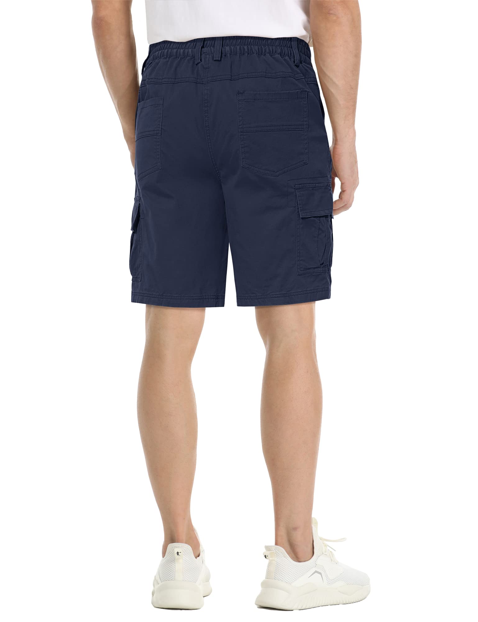 **MAGCOMSEN Men's Cargo Shorts with 6 Pockets - Twill Elastic Above Knee Casual Work Shorts for Outdoor, Hiking & Everyday Wear**
